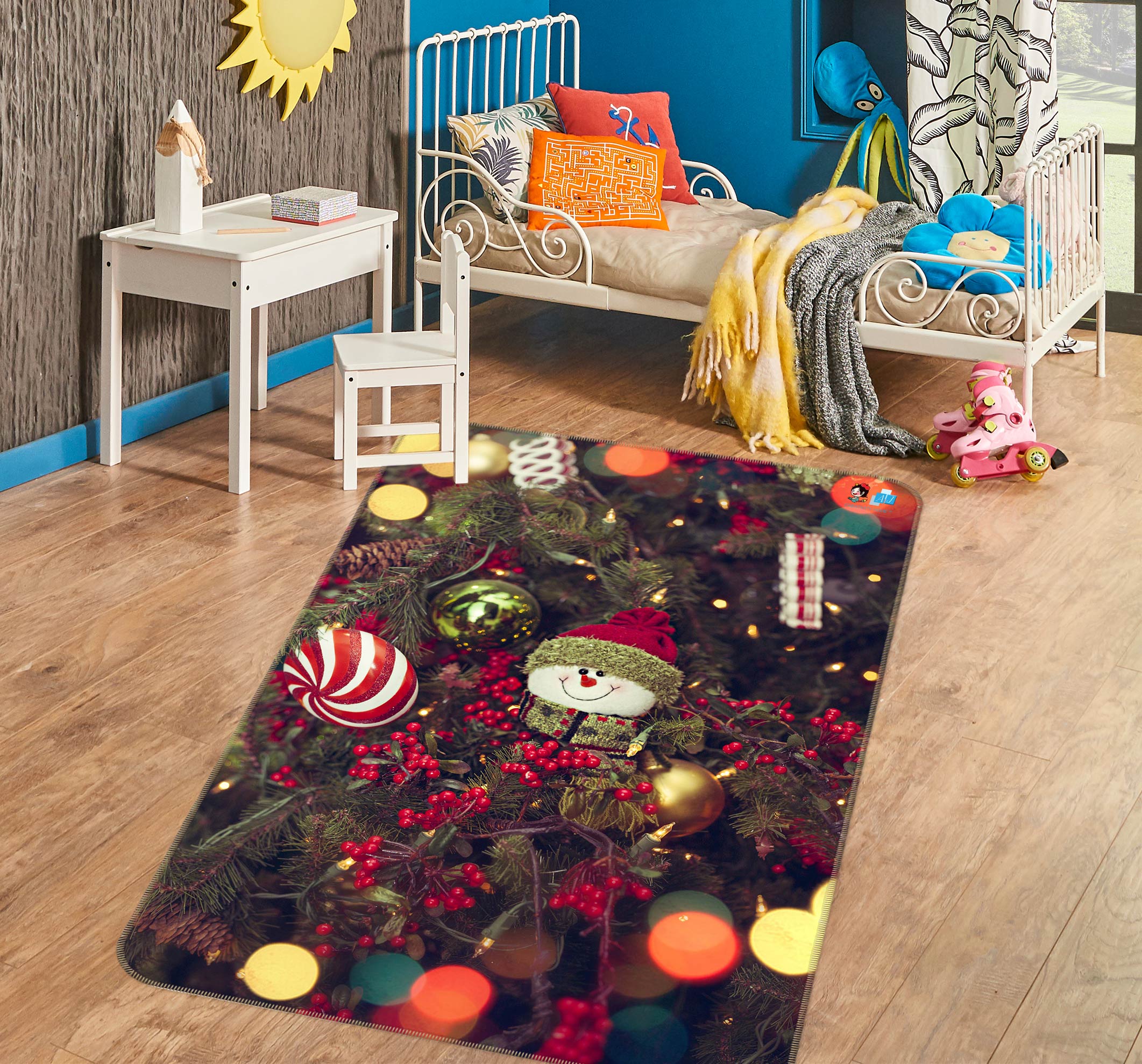 3D Tree Doll 56185 Christmas Non Slip Rug Mat Xmas