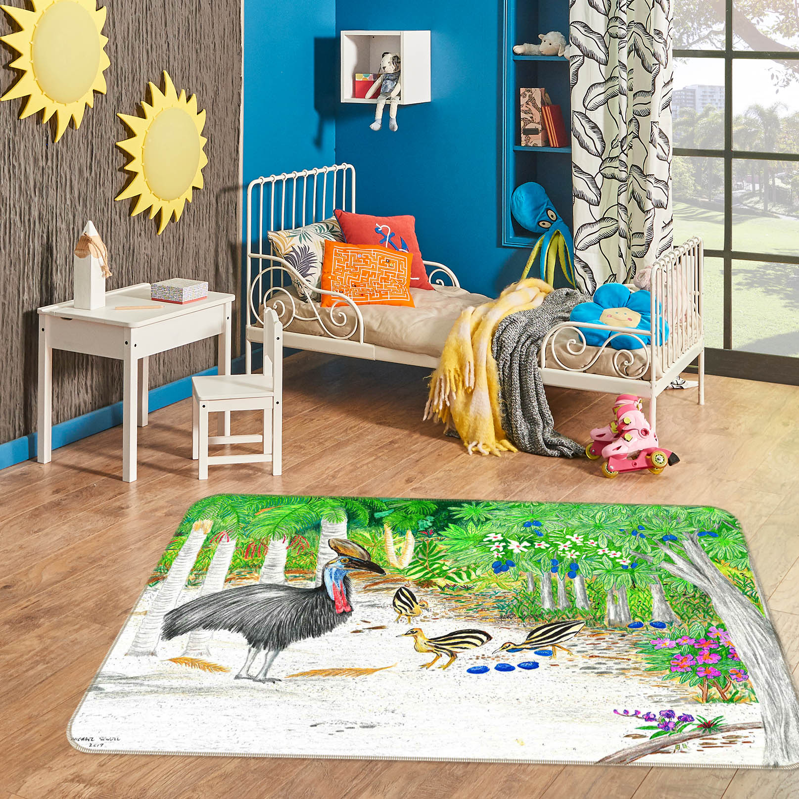 3D Forest Animals 1053 Michael Sewell Rug Non Slip Rug Mat