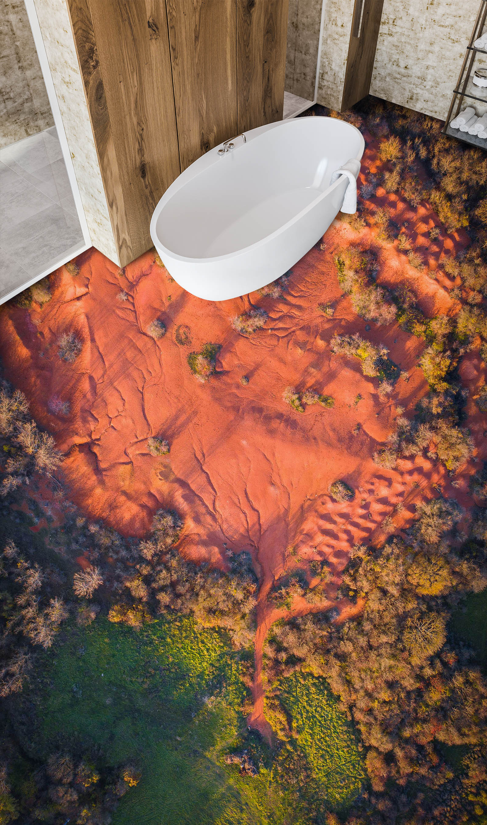 3D Dark Orange Land 603 Floor Mural  Wallpaper Murals Rug & Mat Print Epoxy waterproof bath floor