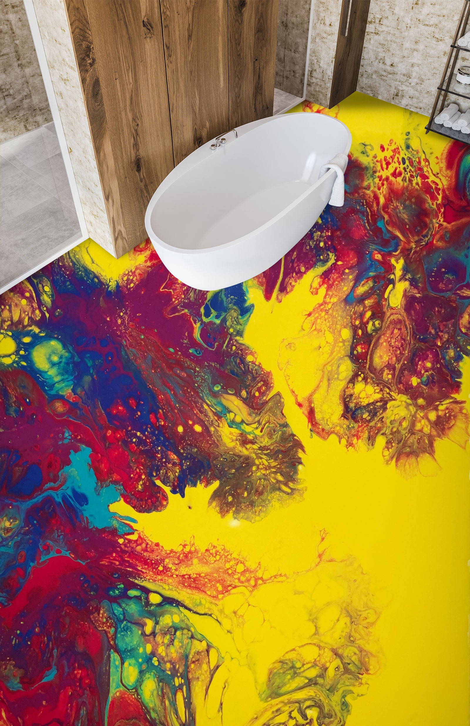 3D Color Paint Texture 98205 Valerie Latrice Floor Mural  Wallpaper Murals Self-Adhesive Removable Print Epoxy