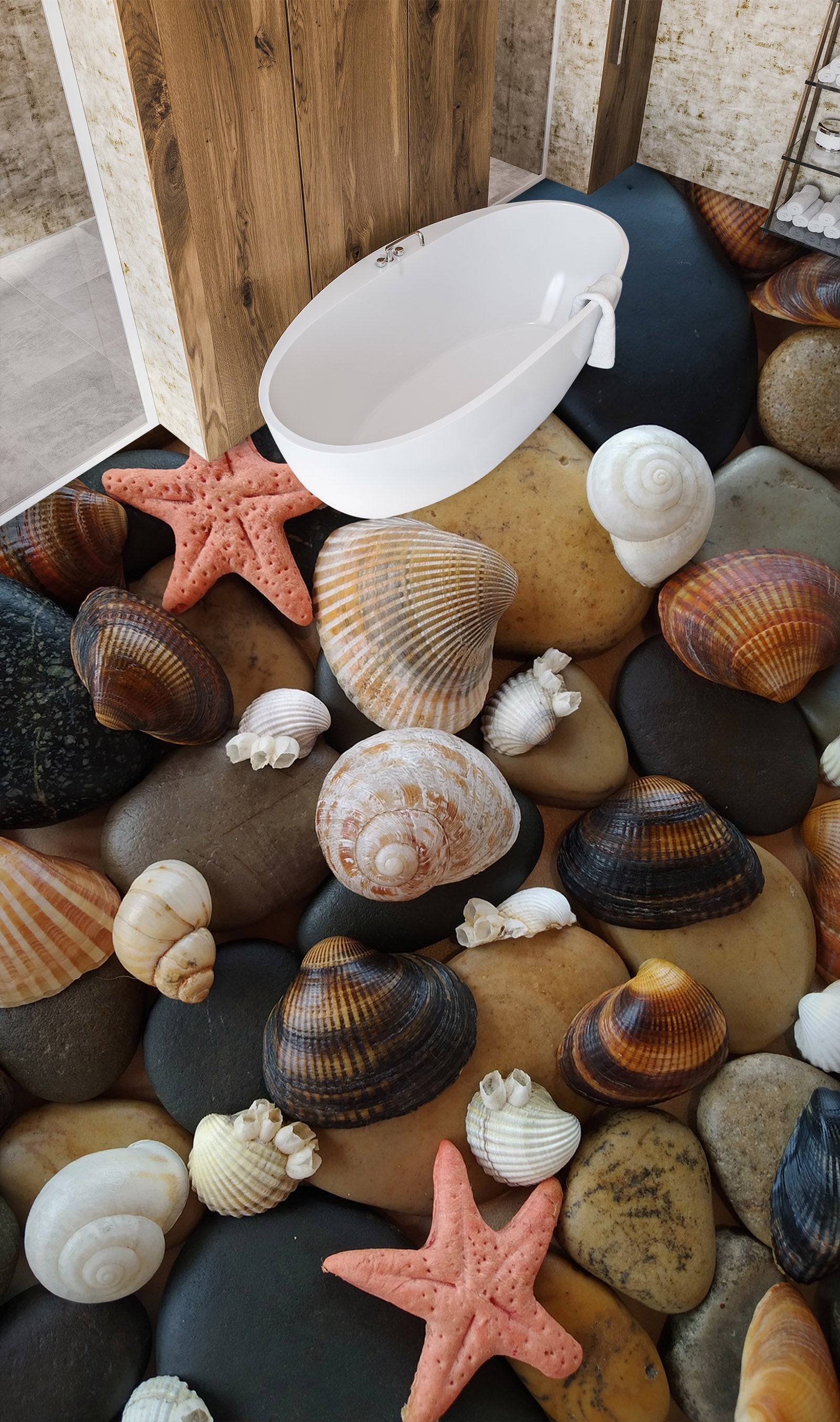 3D Delicate Pink Starfish 901 Floor Mural  Wallpaper Murals Rug & Mat Print Epoxy waterproof bath floor