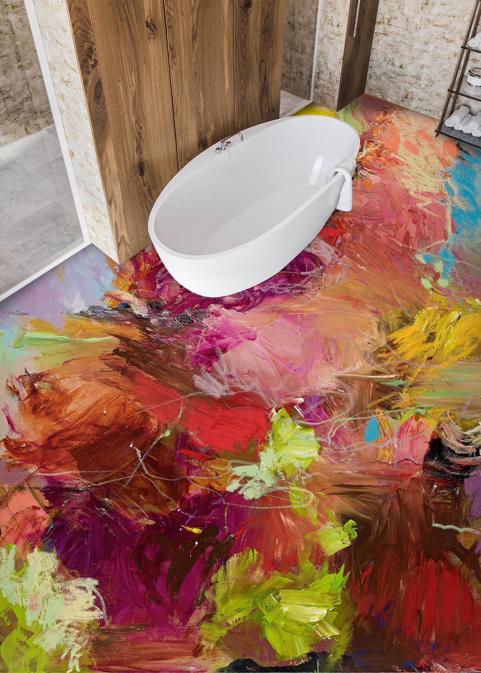 3D Red Paint Texture 9943 Allan P. Friedlander Floor Mural  Wallpaper Murals Self-Adhesive Removable Print Epoxy