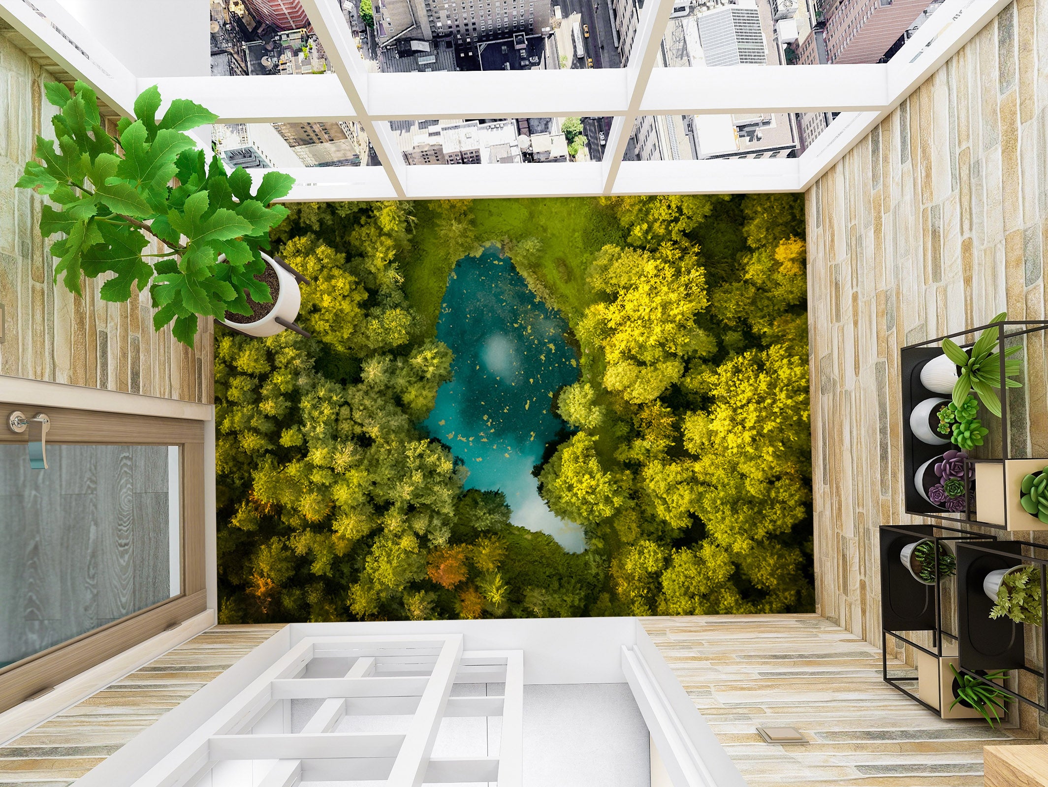 3D Small Lake In The Forest 585 Floor Mural  Wallpaper Murals Rug & Mat Print Epoxy waterproof bath floor