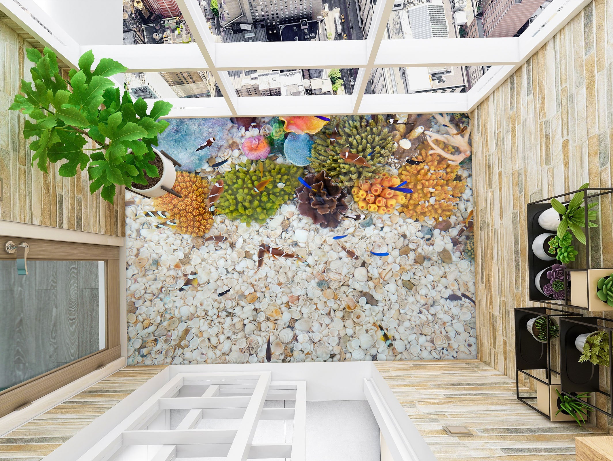 3D Free Colored Fish 363 Floor Mural  Wallpaper Murals Rug & Mat Print Epoxy waterproof bath floor