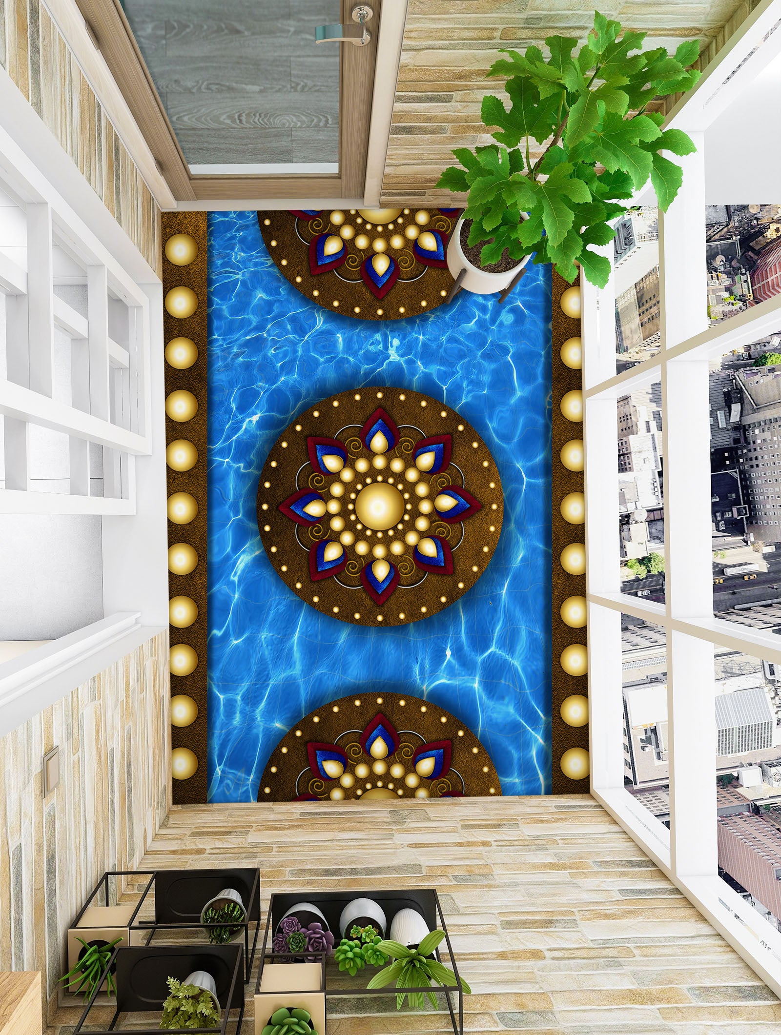 3D Shiny Pattern 802 Floor Mural  Wallpaper Murals Rug & Mat Print Epoxy waterproof bath floor