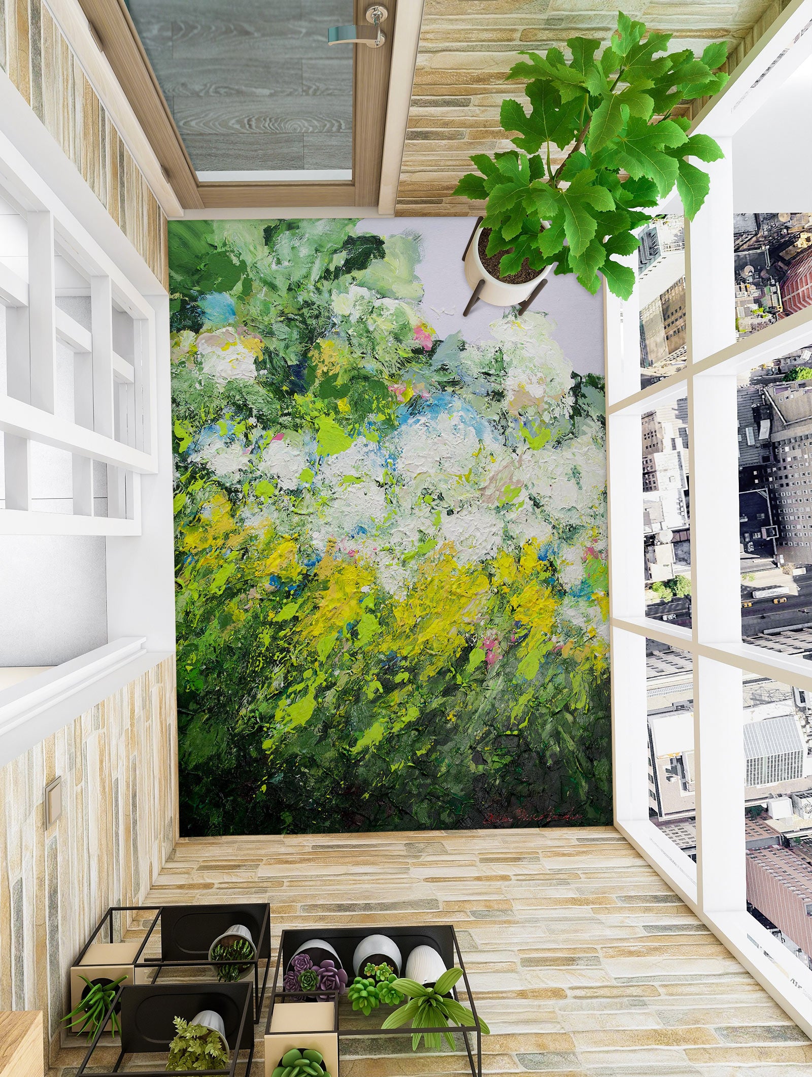 3D Flower Bush Grass Pattern 96112 Allan P. Friedlander Floor Mural  Wallpaper Murals Self-Adhesive Removable Print Epoxy