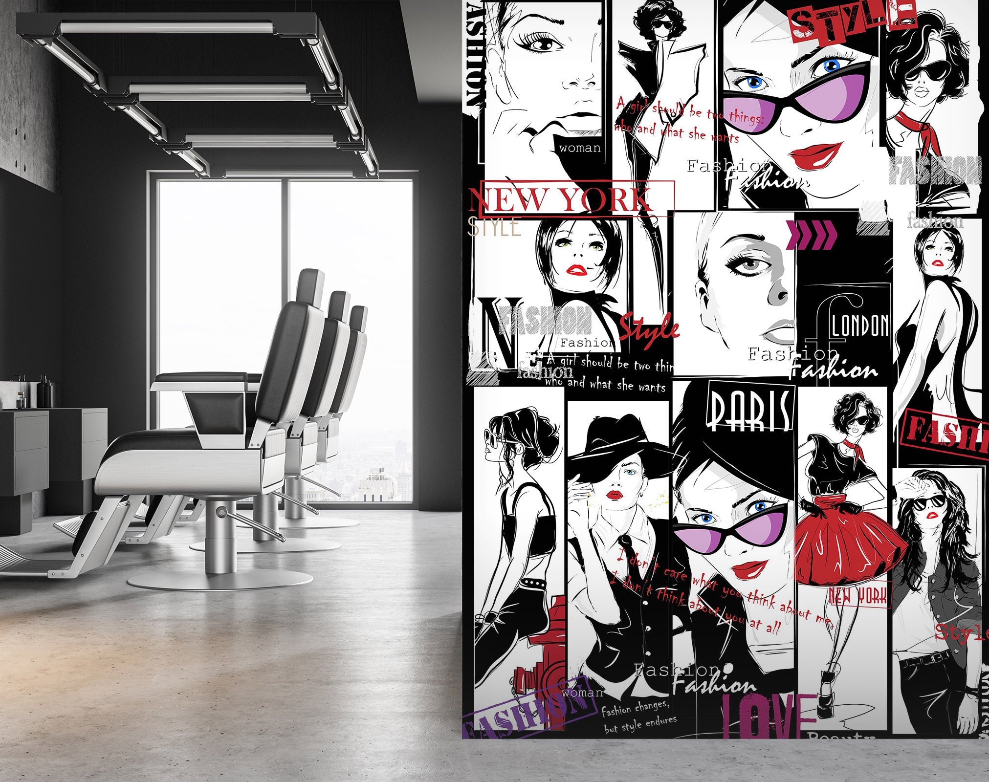3D Suit Red Lips Girl 100 Wall Murals Wallpaper AJ Wallpaper 