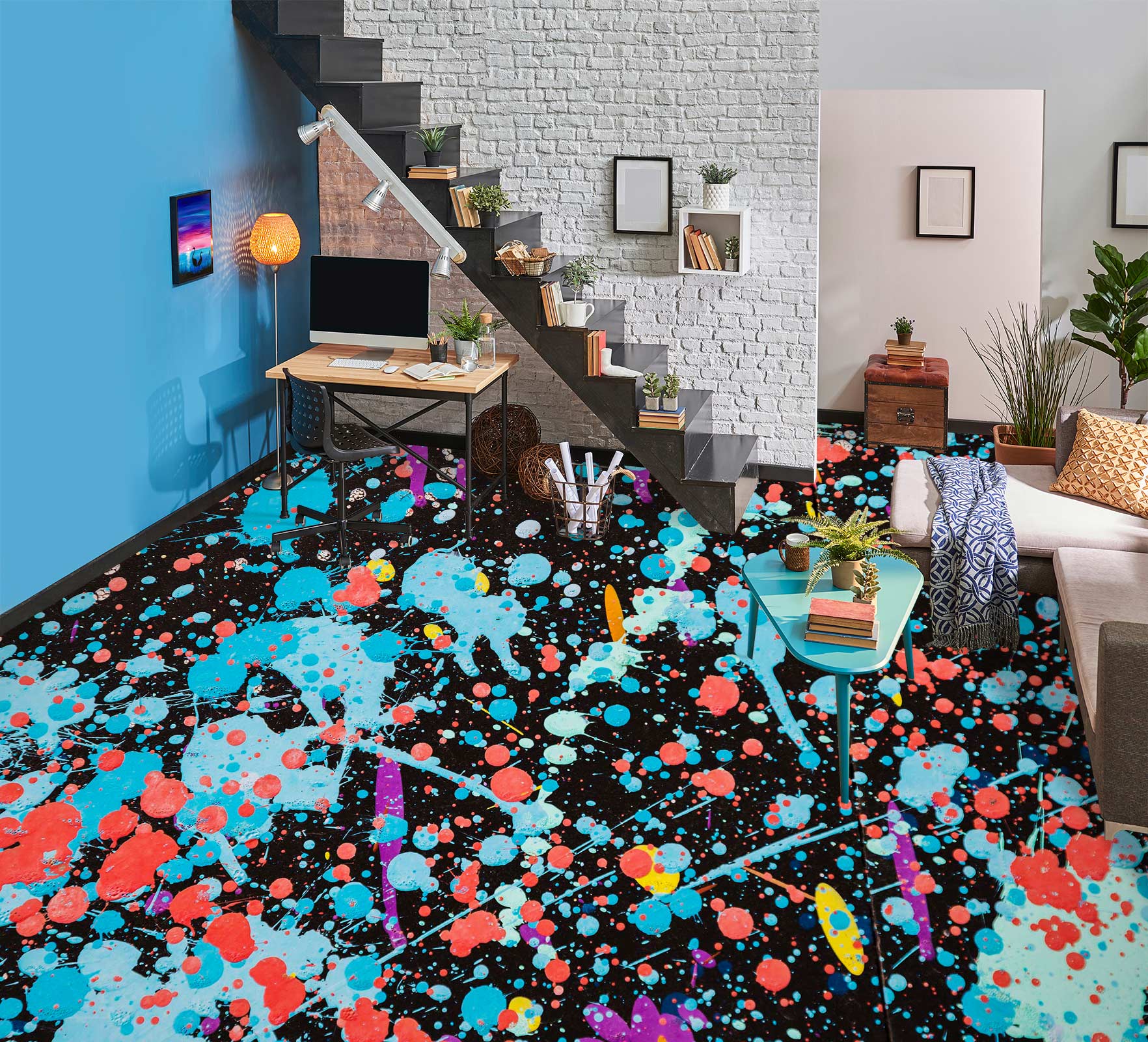 3D Chaos Paints 1154 Floor Mural  Wallpaper Murals Self-Adhesive Removable Print Epoxy