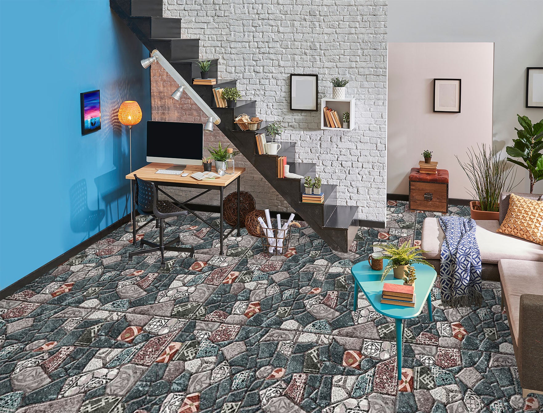 3D Artistic Stone Design 952 Floor Mural  Wallpaper Murals Rug & Mat Print Epoxy waterproof bath floor