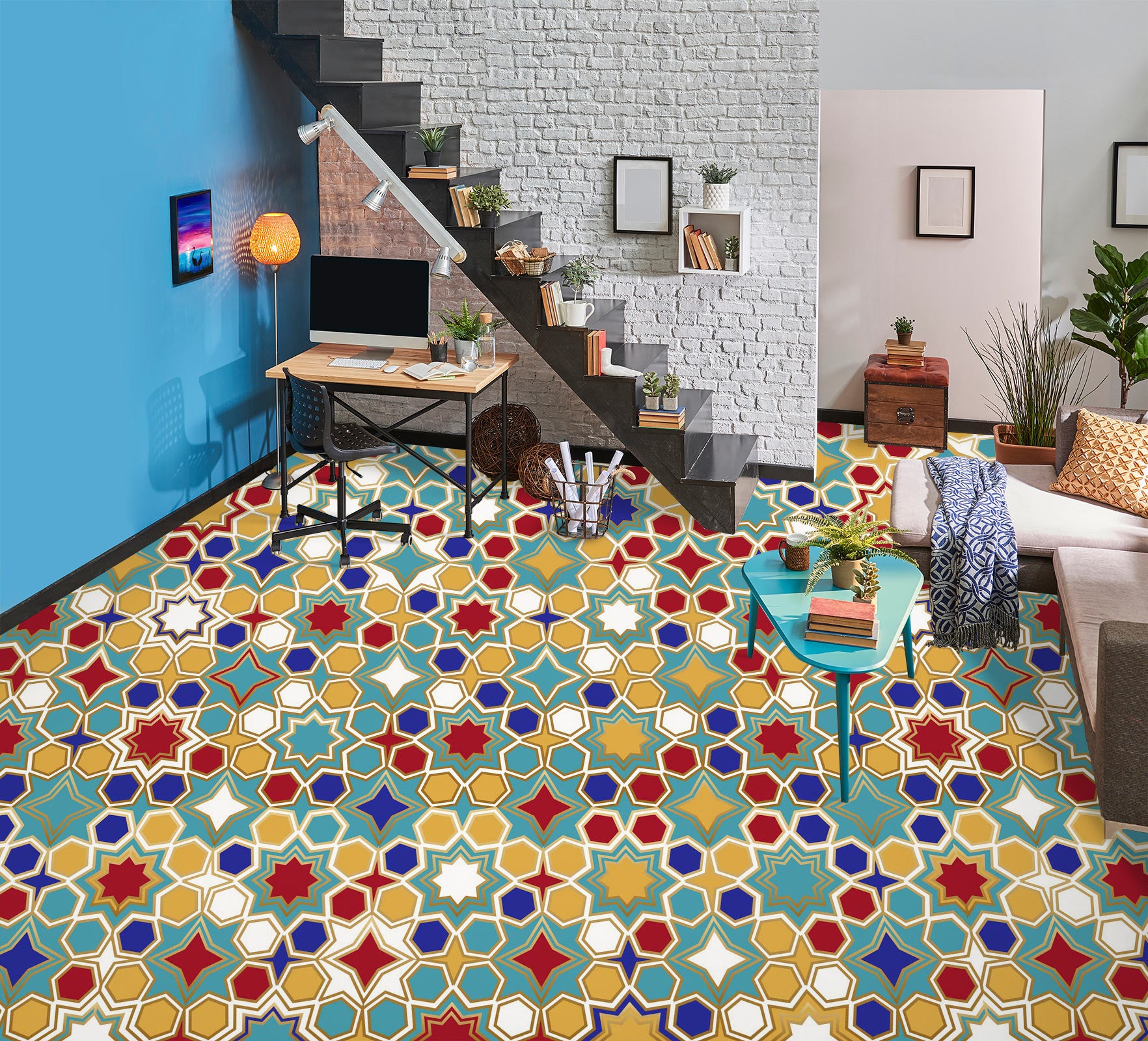3D Fun Hexagons 410 Floor Mural  Wallpaper Murals Rug & Mat Print Epoxy waterproof bath floor