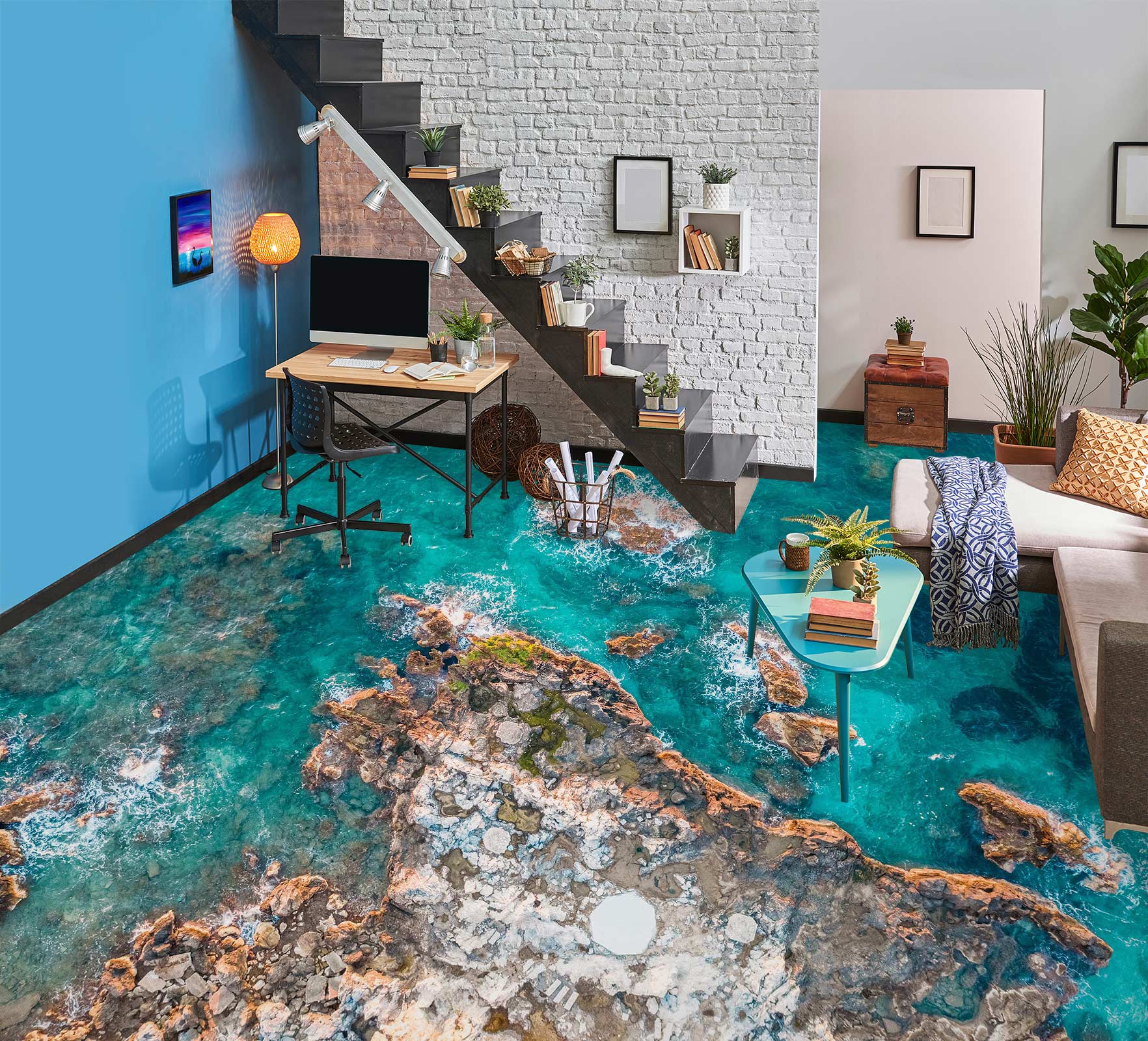 3D Mottled Coast 1177 Floor Mural  Wallpaper Murals Self-Adhesive Removable Print Epoxy