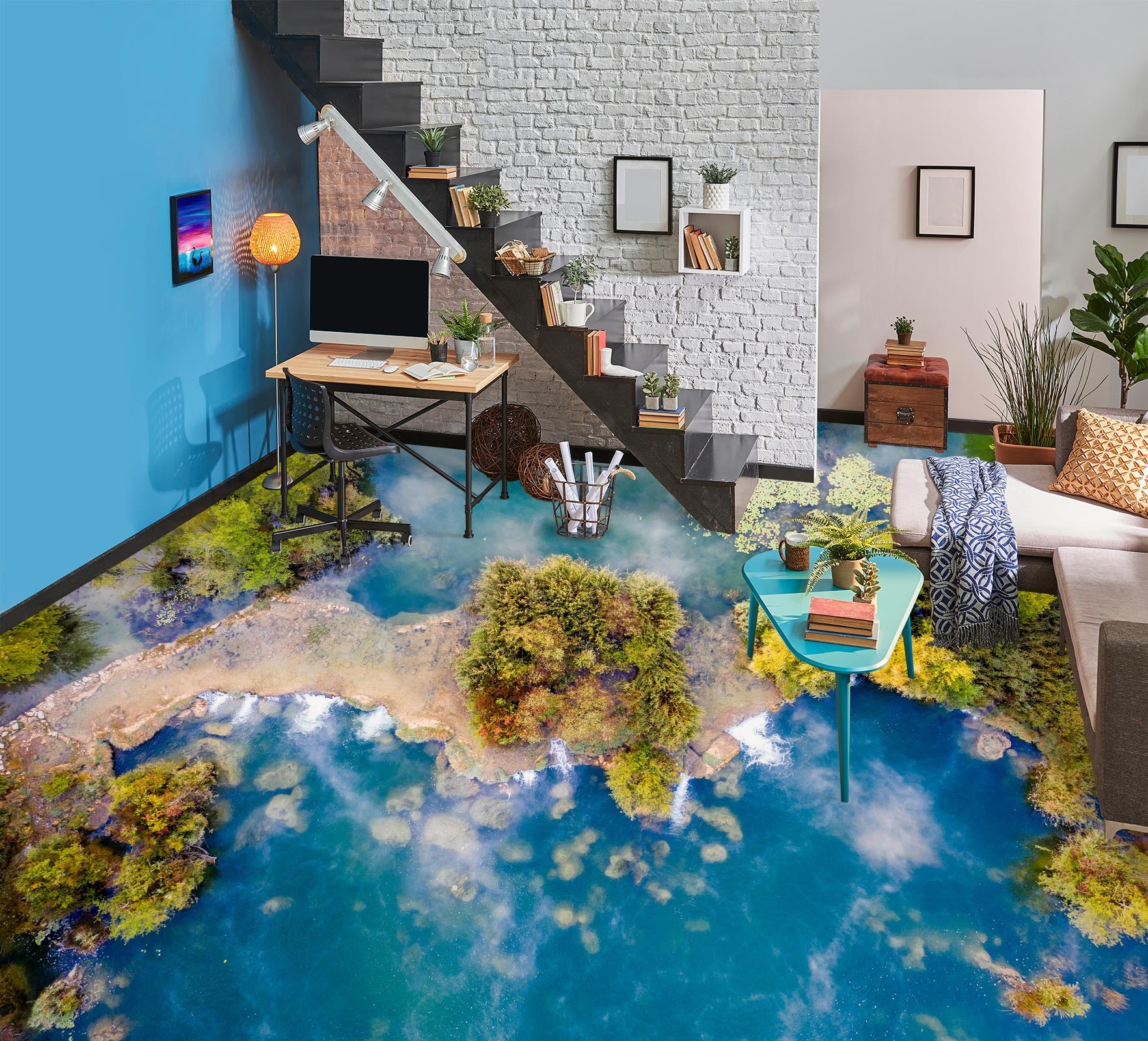 3D Lovely Island 149 Floor Mural  Wallpaper Murals Rug & Mat Print Epoxy waterproof bath floor