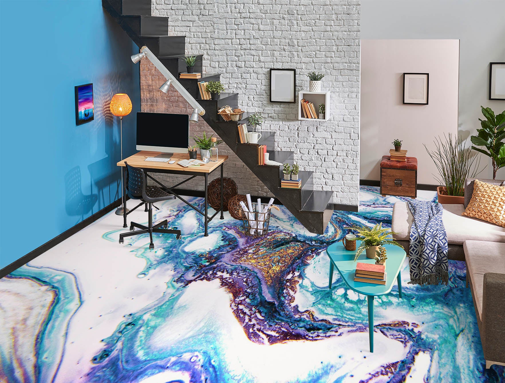 3D Oil Painting Texture 657 Floor Mural  Wallpaper Murals Rug & Mat Print Epoxy waterproof bath floor