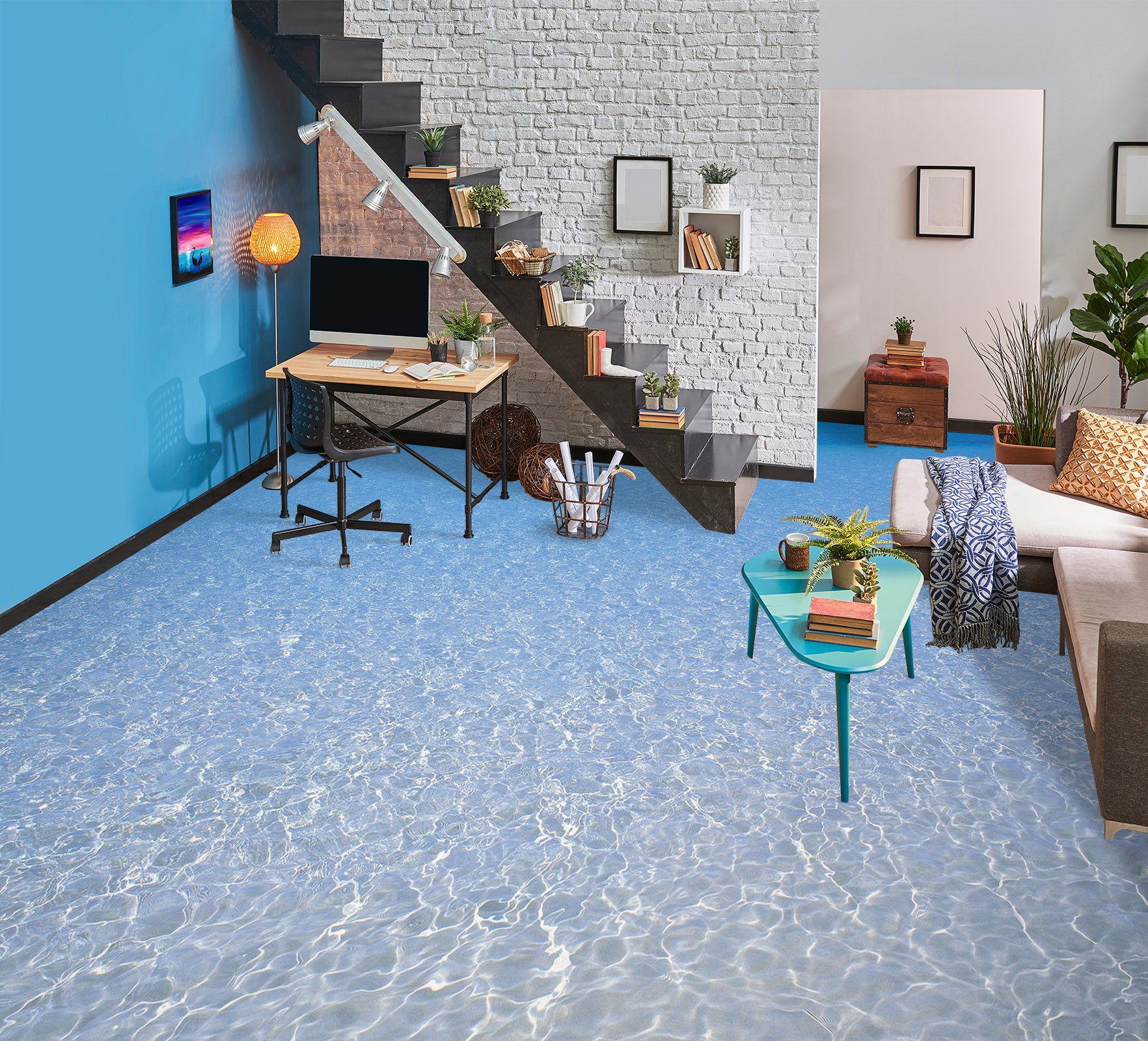 3D Subtle Light Ripple Art 1480 Floor Mural  Wallpaper Murals Self-Adhesive Removable Print Epoxy