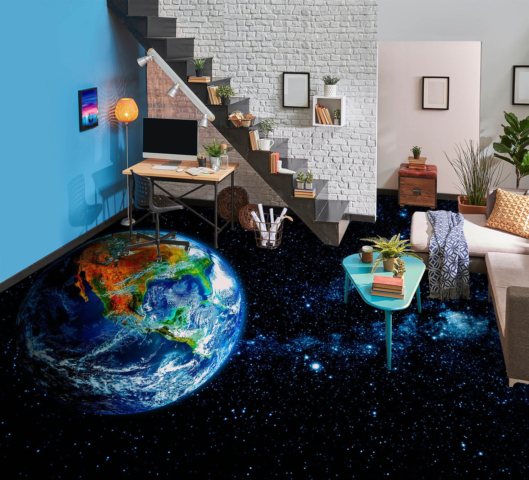 3D Mysterious Earth 1217 Floor Mural  Wallpaper Murals Self-Adhesive Removable Print Epoxy