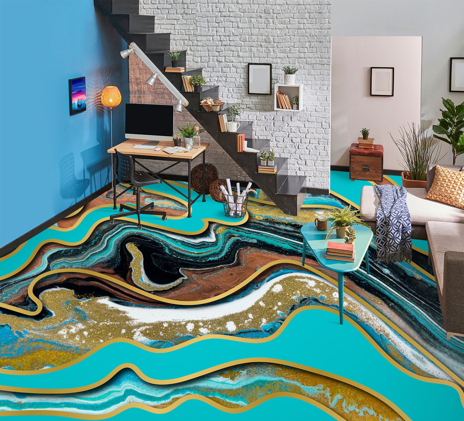 3D Strange Texture 921 Floor Mural  Wallpaper Murals Rug & Mat Print Epoxy waterproof bath floor