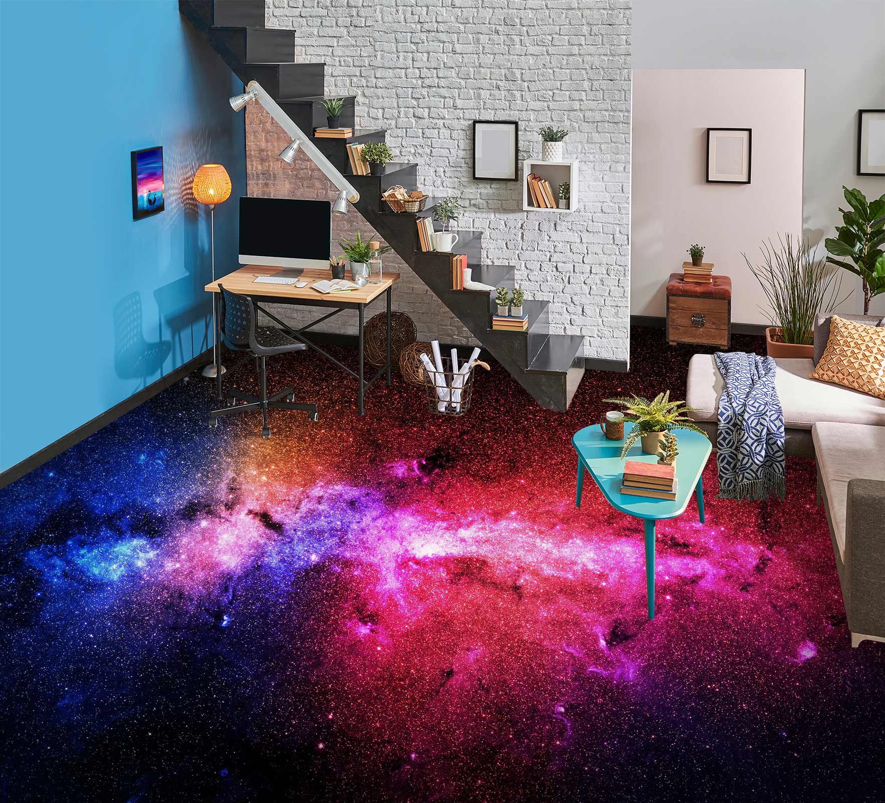 3D Crimson Universe 1134 Floor Mural  Wallpaper Murals Self-Adhesive Removable Print Epoxy