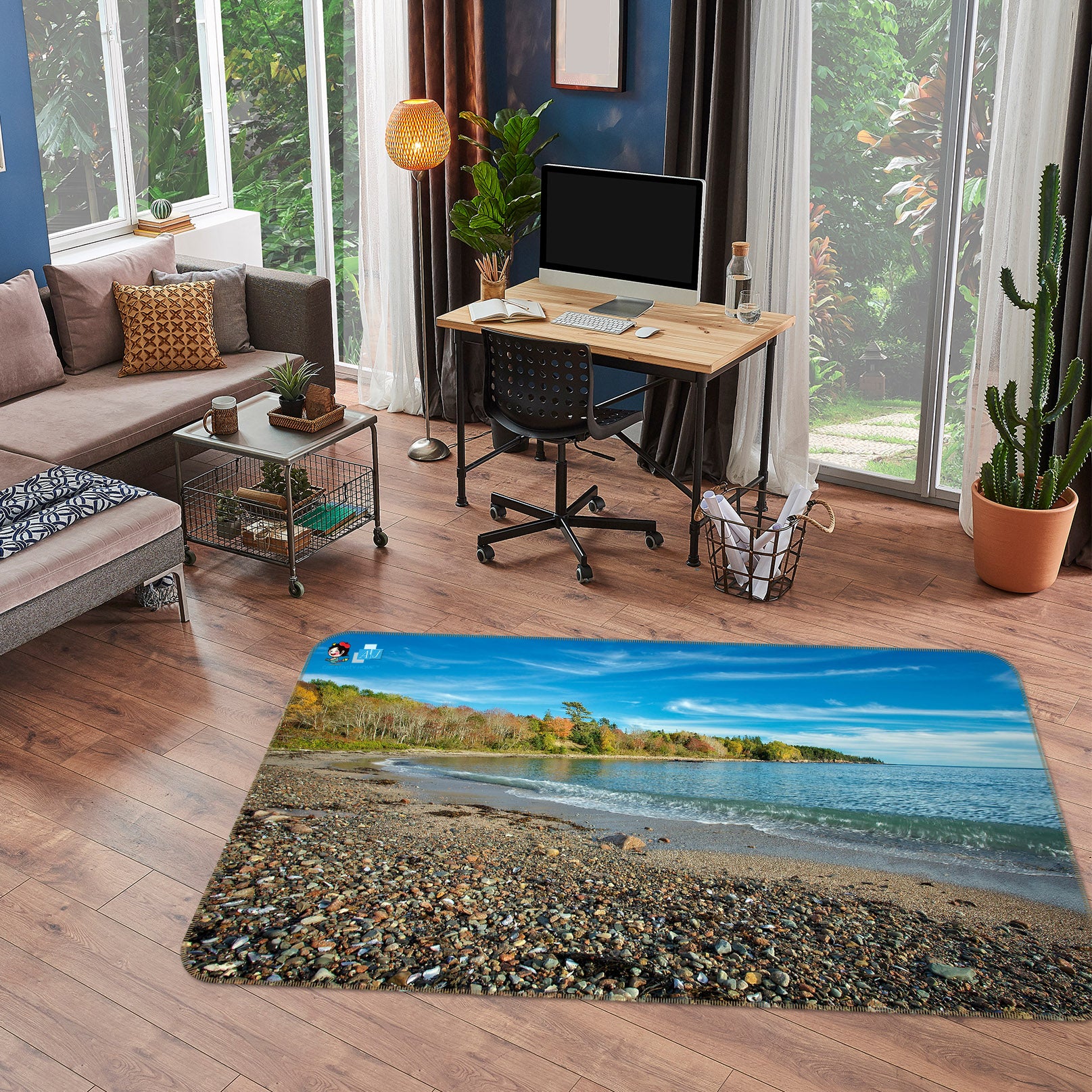 3D Coastline Color 62205 Kathy Barefield Rug Non Slip Rug Mat