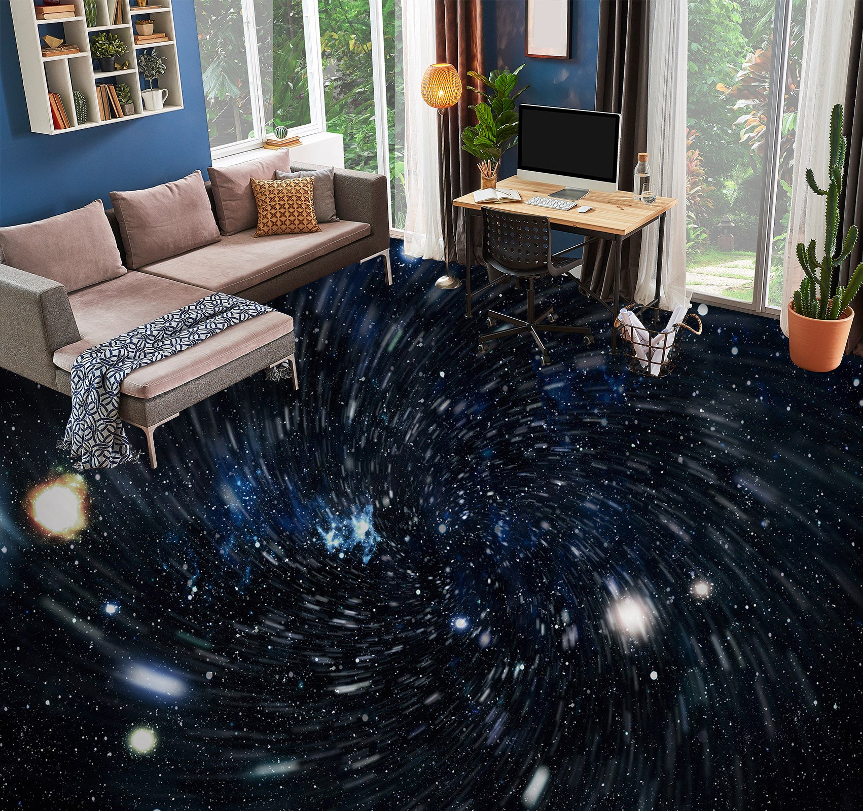 3D Galaxy Mark 350 Floor Mural  Wallpaper Murals Rug & Mat Print Epoxy waterproof bath floor