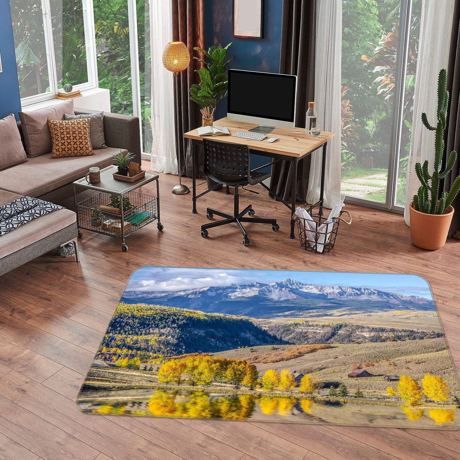 3D Yellow Forest 1060 Marco Carmassi Rug Non Slip Rug Mat