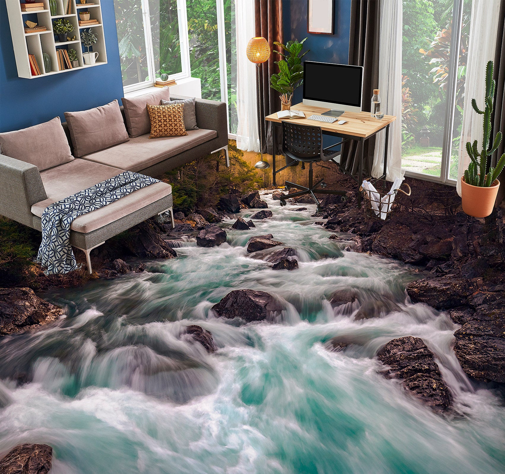 3D Fierce Creek 859 Floor Mural  Wallpaper Murals Rug & Mat Print Epoxy waterproof bath floor