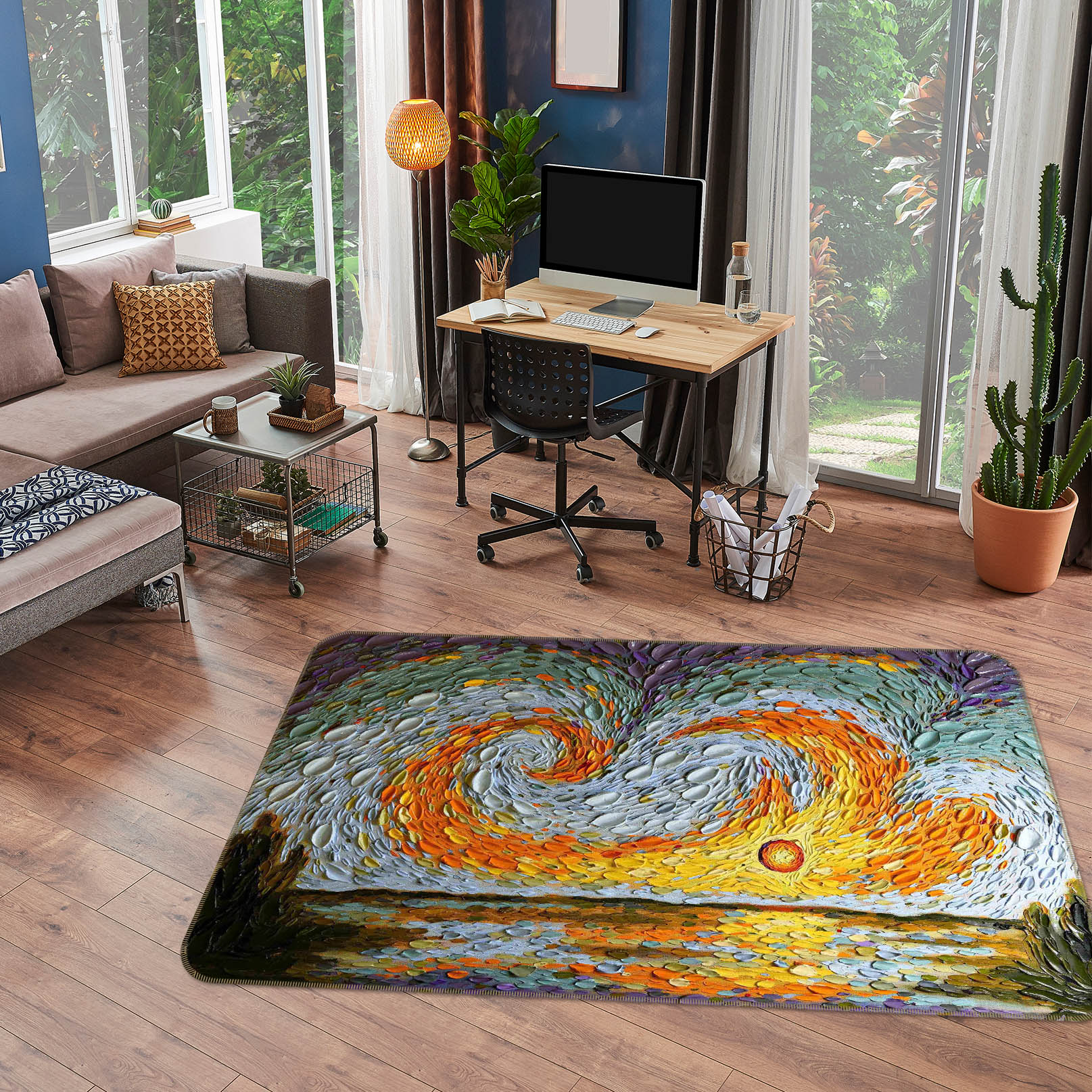 3D Shell Spray 1003 Dena Tollefson Rug Non Slip Rug Mat