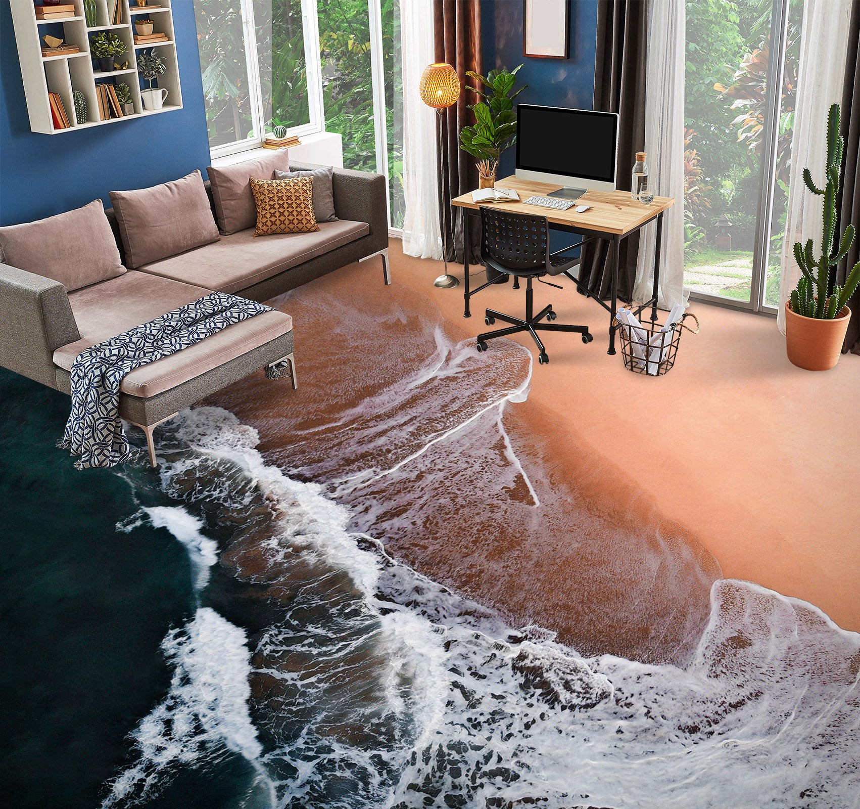 3D Comfortable Waves 876 Floor Mural  Wallpaper Murals Rug & Mat Print Epoxy waterproof bath floor