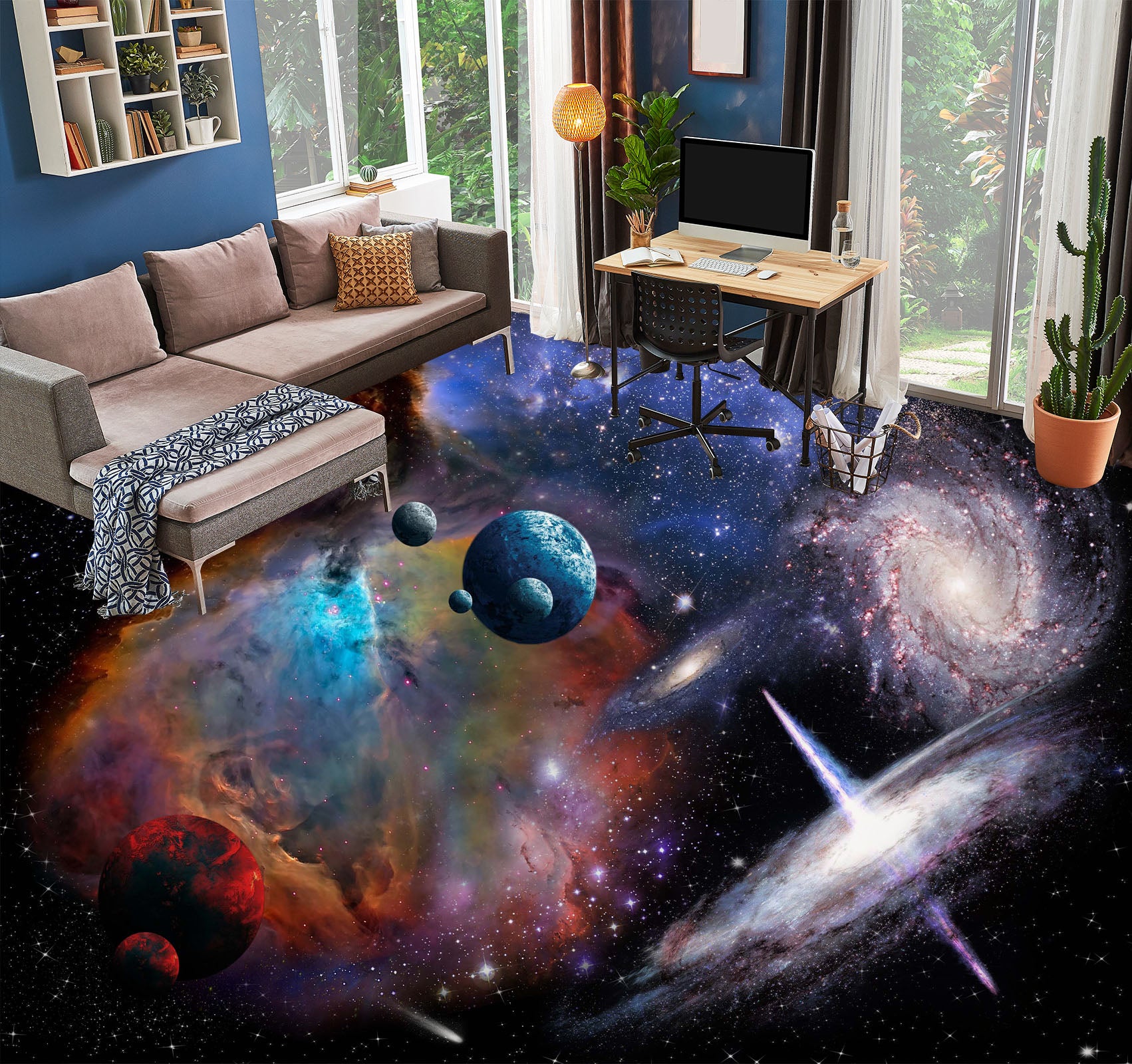 3D Psychedelic Nebula 314 Floor Mural  Wallpaper Murals Rug & Mat Print Epoxy waterproof bath floor