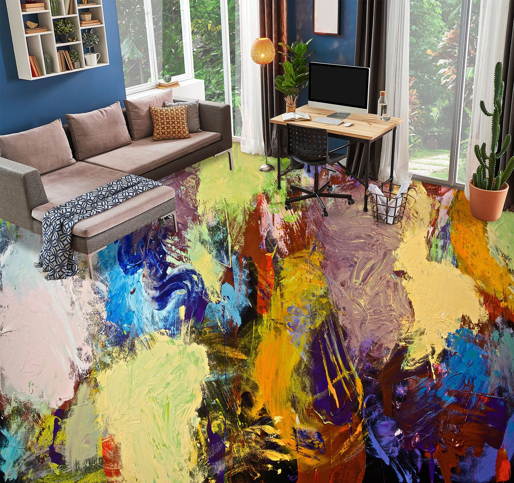 3D Pigment Color Block Pattern 9930 Allan P. Friedlander Floor Mural  Wallpaper Murals Self-Adhesive Removable Print Epoxy