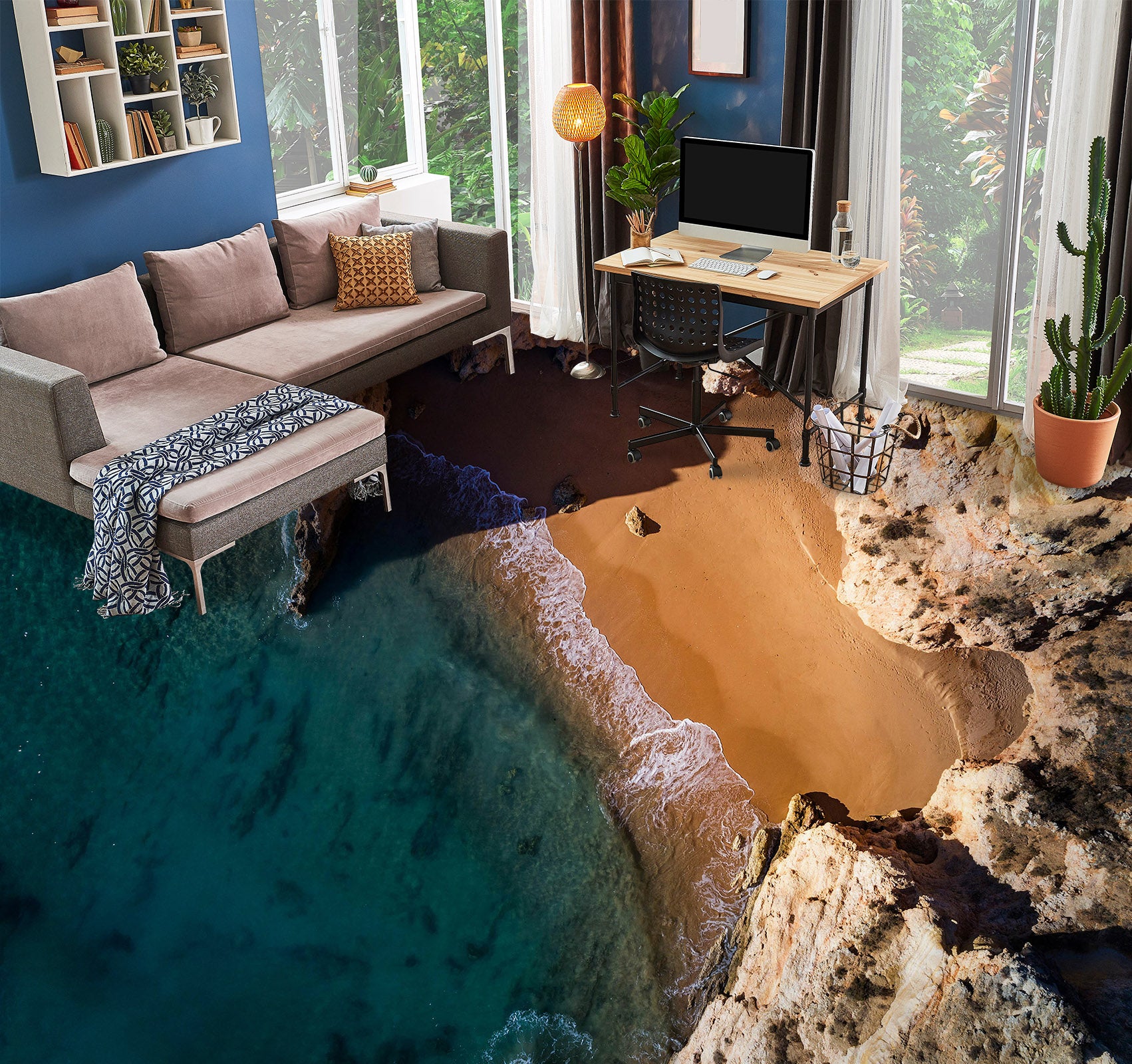 3D Dark Sea Art 864 Floor Mural  Wallpaper Murals Rug & Mat Print Epoxy waterproof bath floor