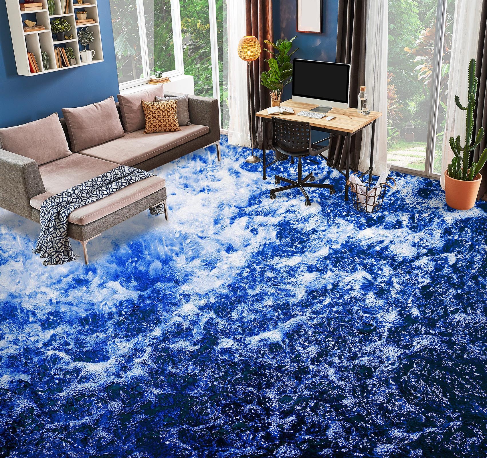 3D Intense Purple River 1447 Floor Mural  Wallpaper Murals Self-Adhesive Removable Print Epoxy