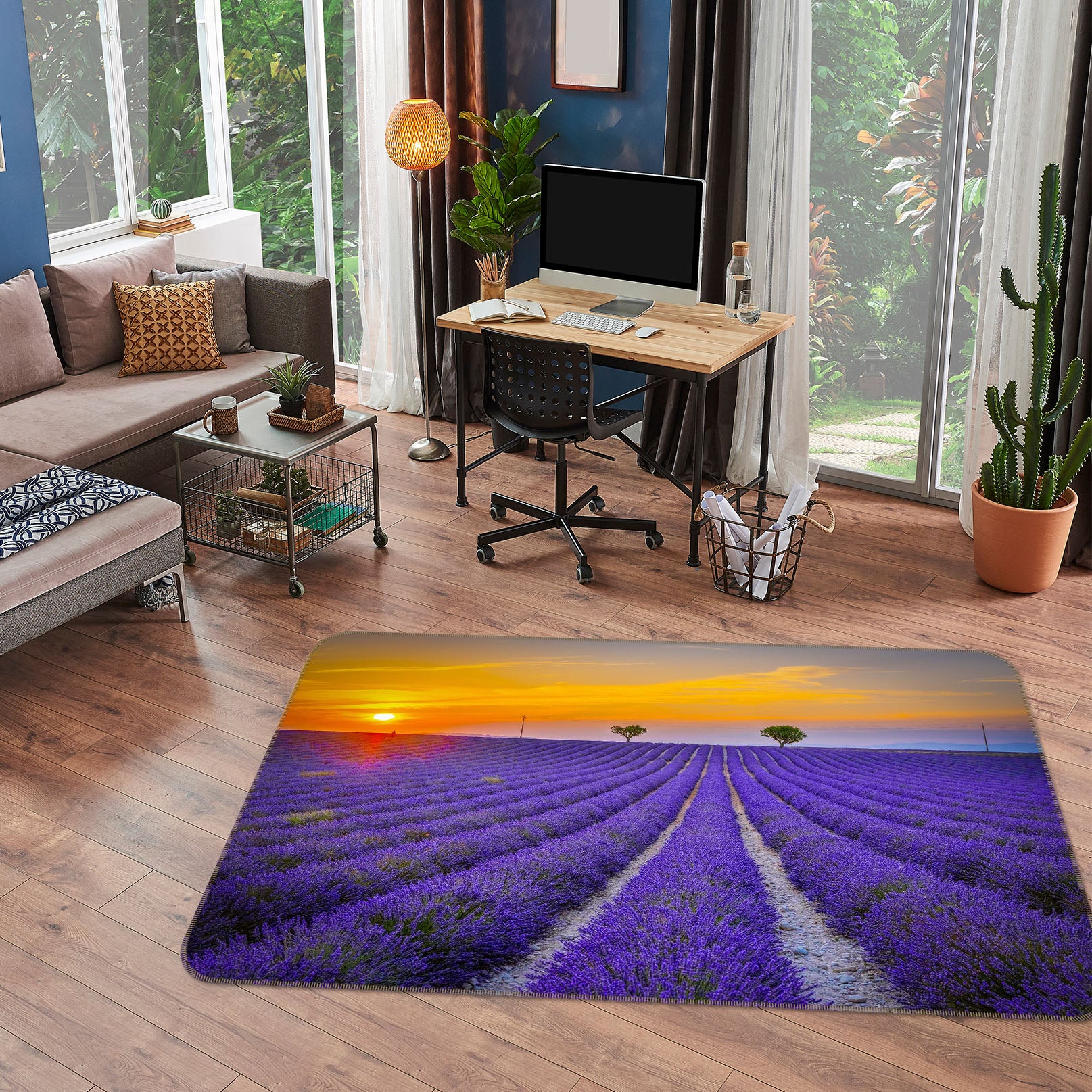 3D Lavender Estate 1171 Marco Carmassi Rug Non Slip Rug Mat