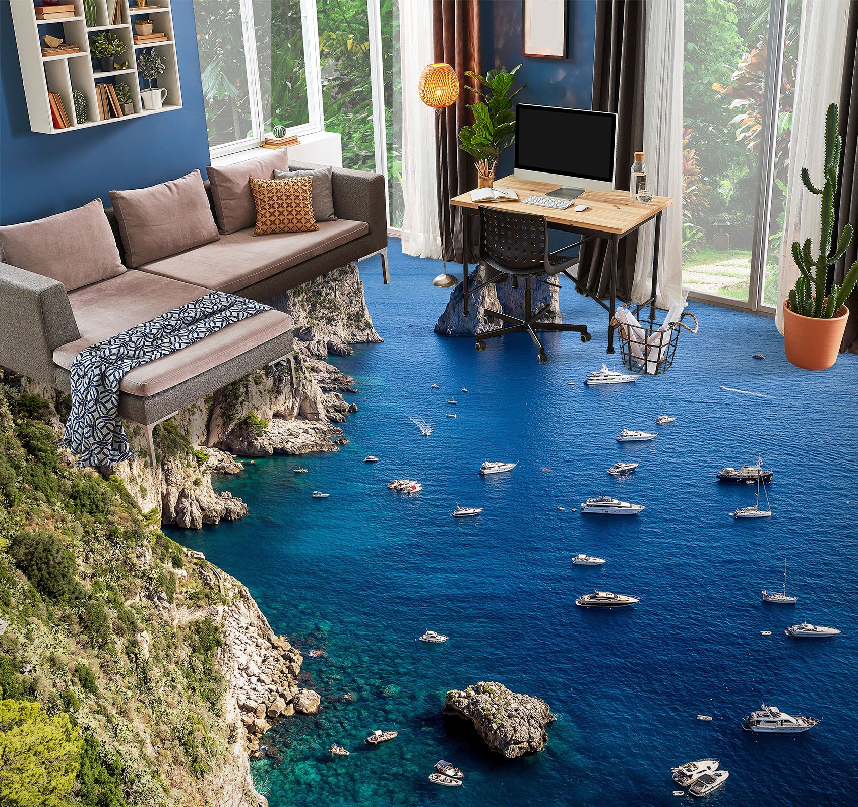 3D Fragment Sea Stones 1474 Floor Mural  Wallpaper Murals Self-Adhesive Removable Print Epoxy