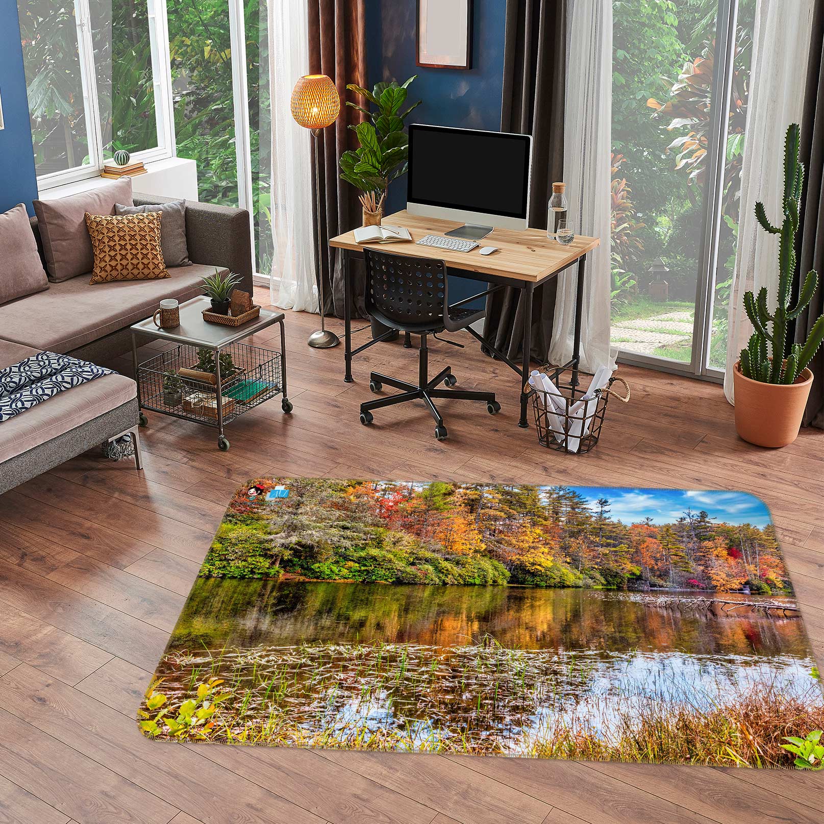 3D Forest River 5148 Beth Sheridan Rug Non Slip Rug Mat