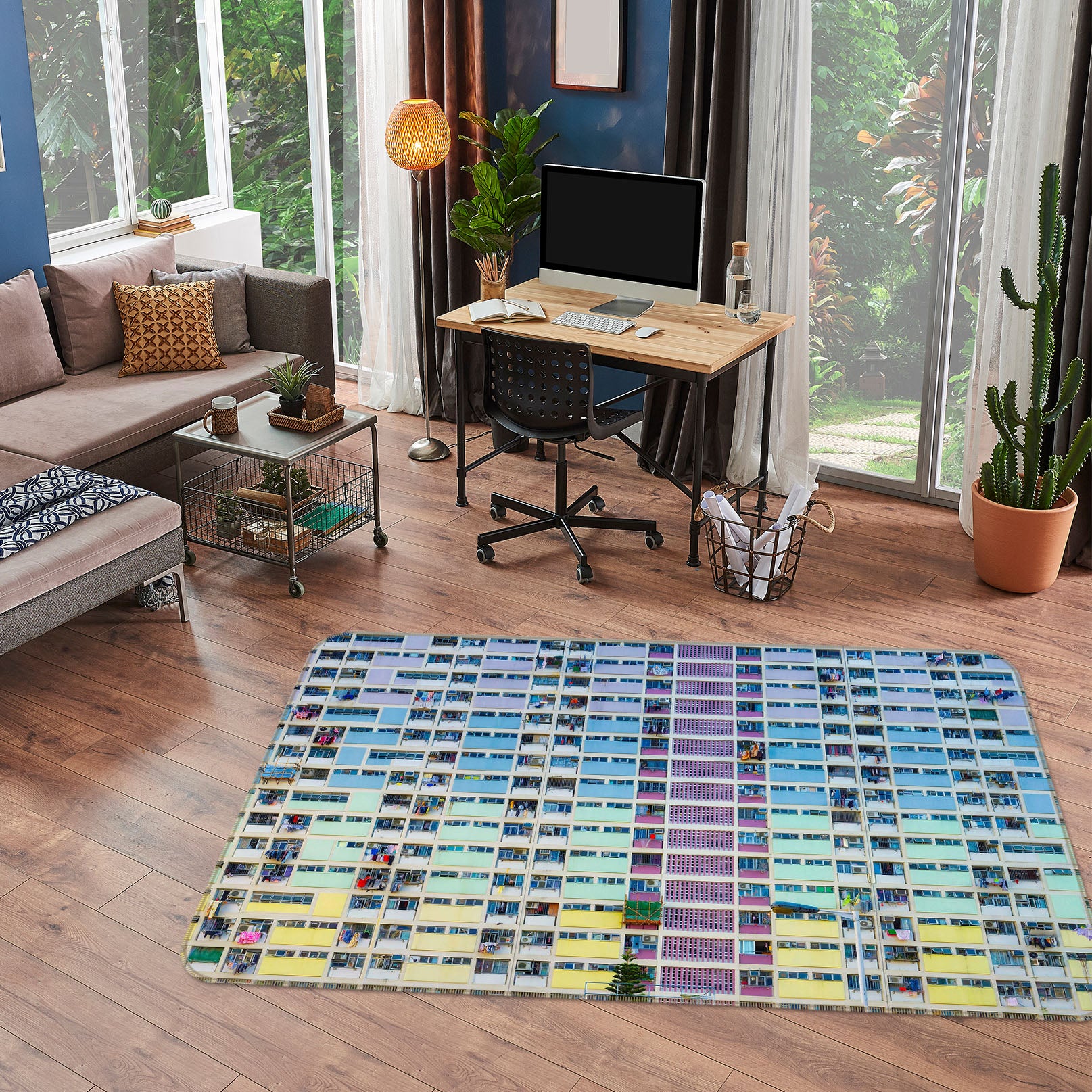 3D Multicolored Glass 1104 Marco Carmassi Rug Non Slip Rug Mat