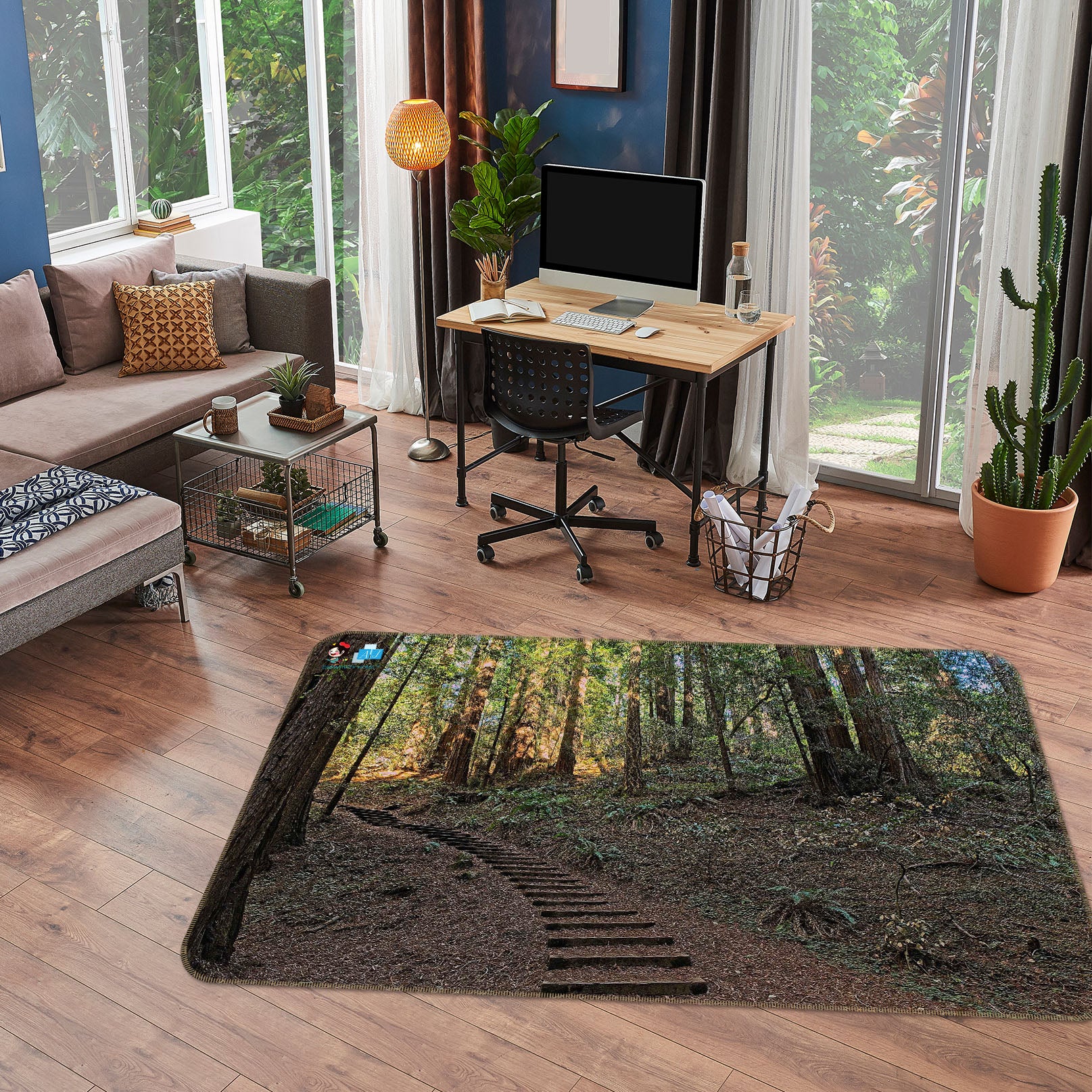 3D Forest Walkway 62210 Kathy Barefield Rug Non Slip Rug Mat