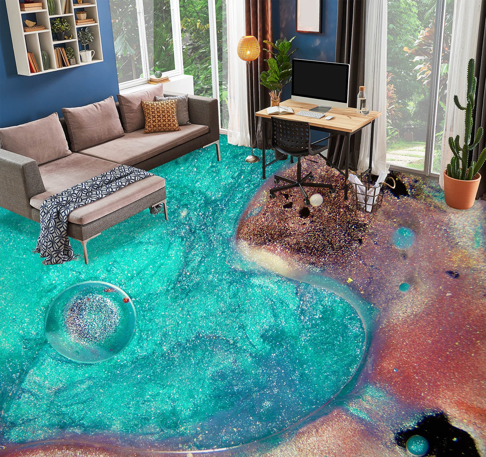 3D Dreamy Sea Of Love 748 Floor Mural  Wallpaper Murals Rug & Mat Print Epoxy waterproof bath floor