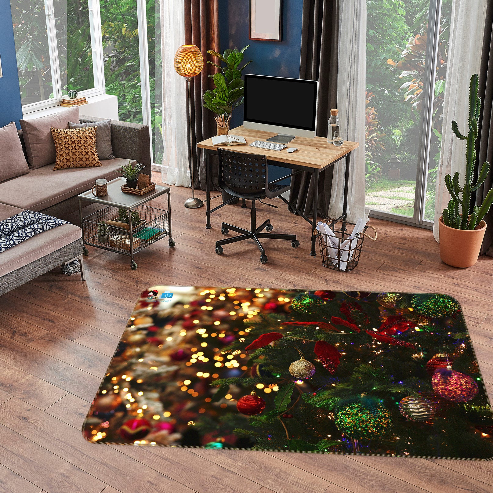 3D Tree 56156 Christmas Non Slip Rug Mat Xmas
