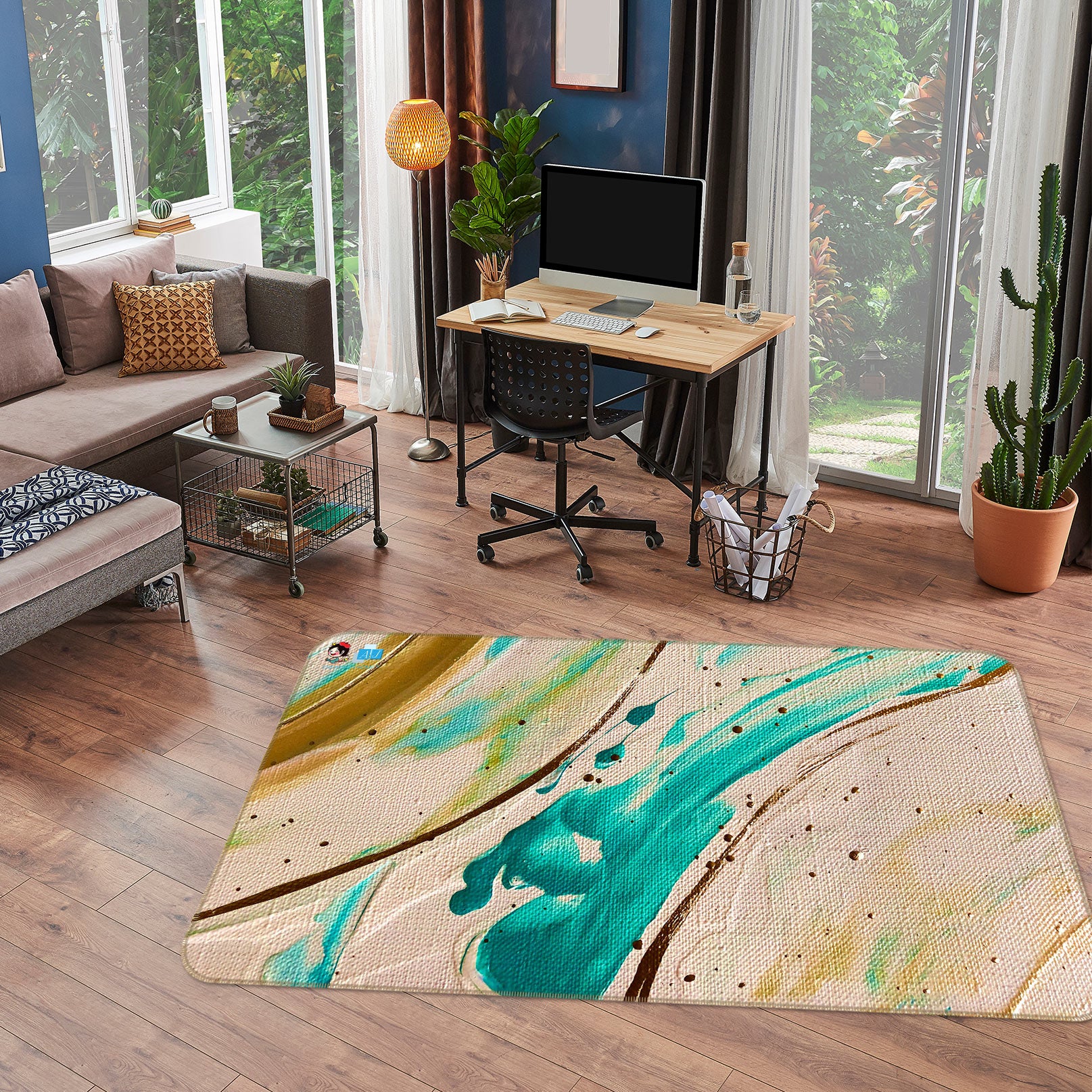 3D Watercolor 1112 Skromova Marina Rug Non Slip Rug Mat