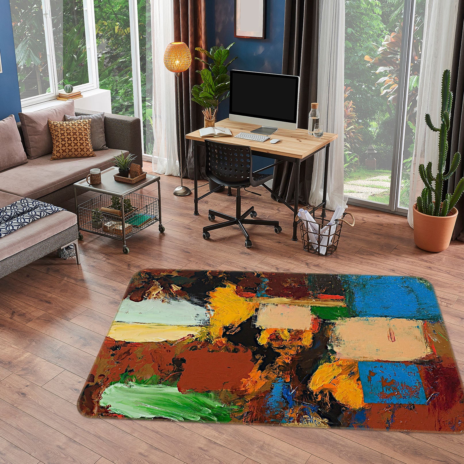 3D Color Graffiti 1006 Allan P. Friedlander Rug Non Slip Rug Mat