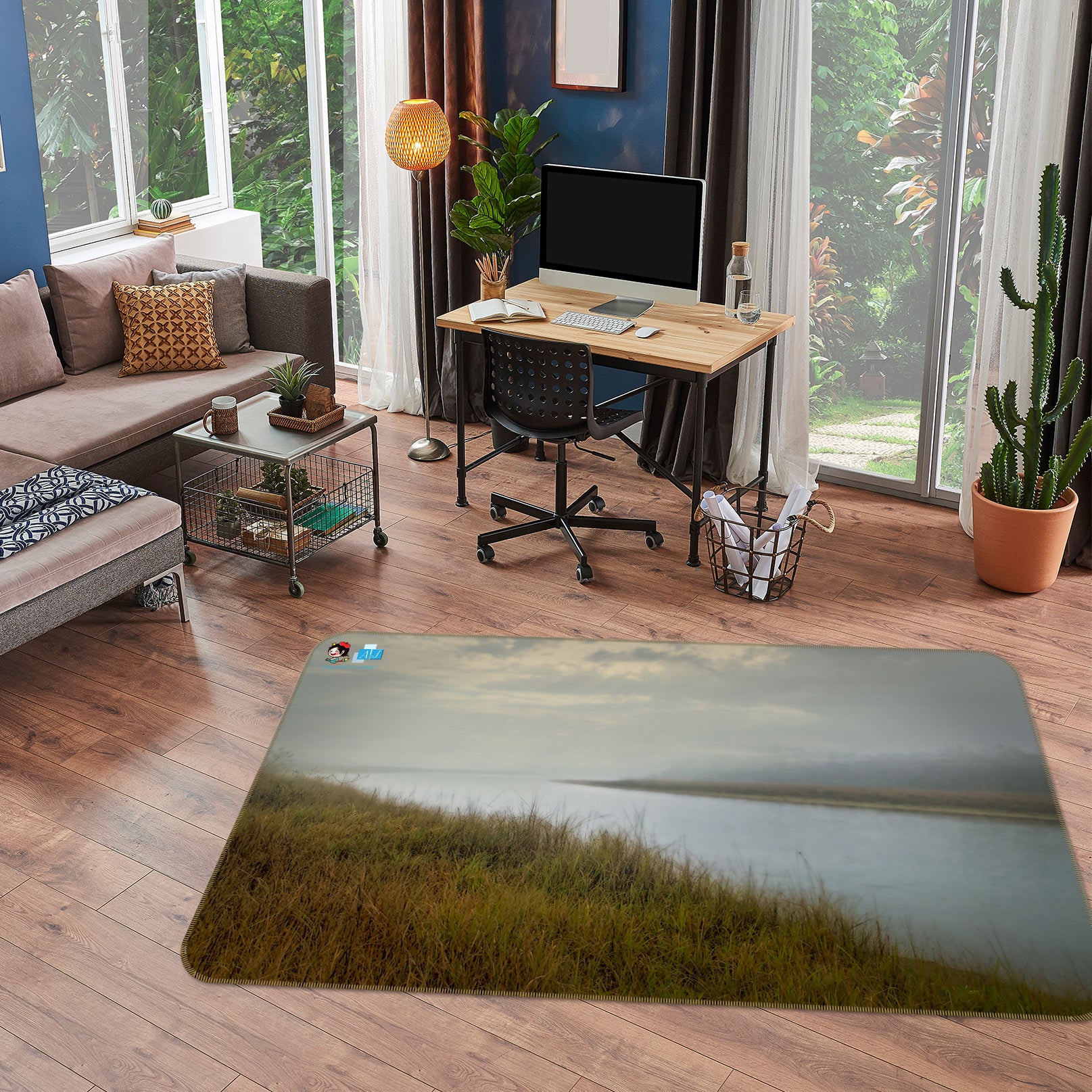3D River Grass 5131 Beth Sheridan Rug Non Slip Rug Mat