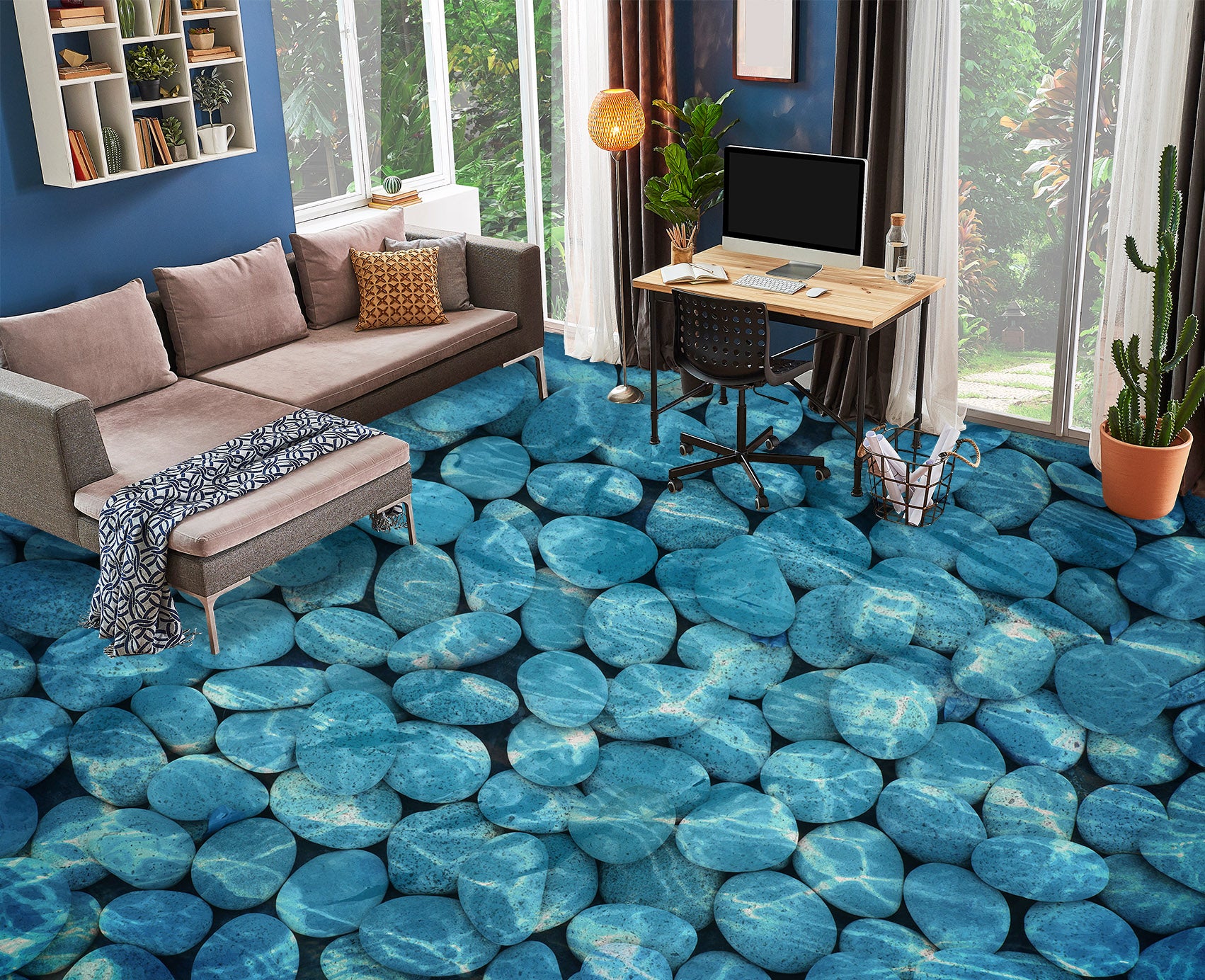 3D Clear Blue Pond Water 226 Floor Mural  Wallpaper Murals Rug & Mat Print Epoxy waterproof bath floor