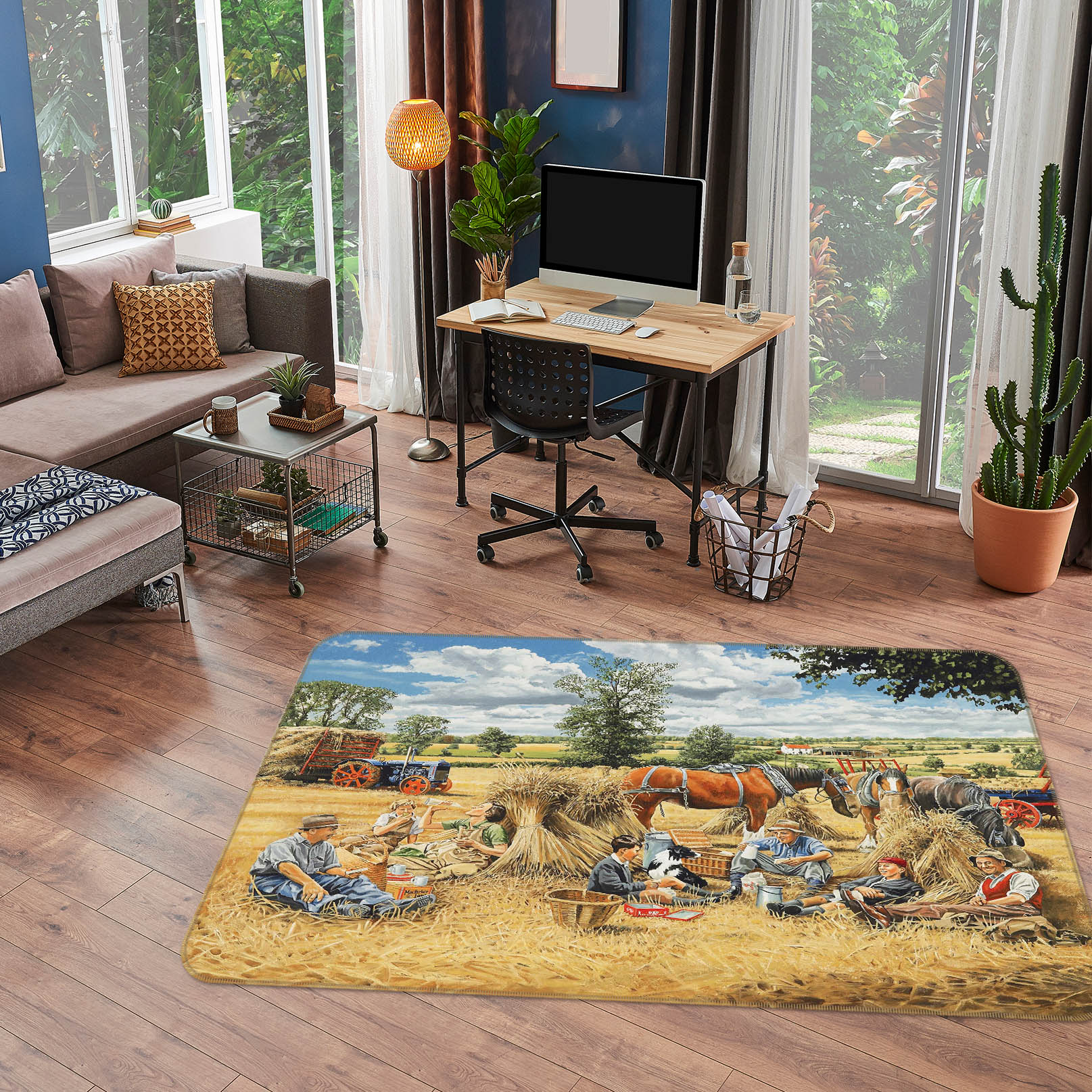 3D Harvest Lunch 1078 Trevor Mitchell Rug Non Slip Rug Mat