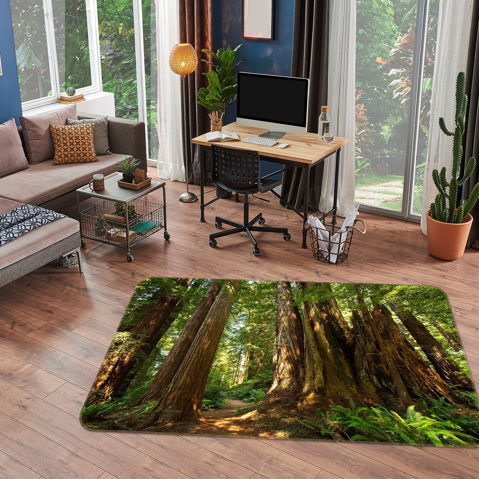 3D Old Forest 1122 Kathy Barefield Rug Non Slip Rug Mat
