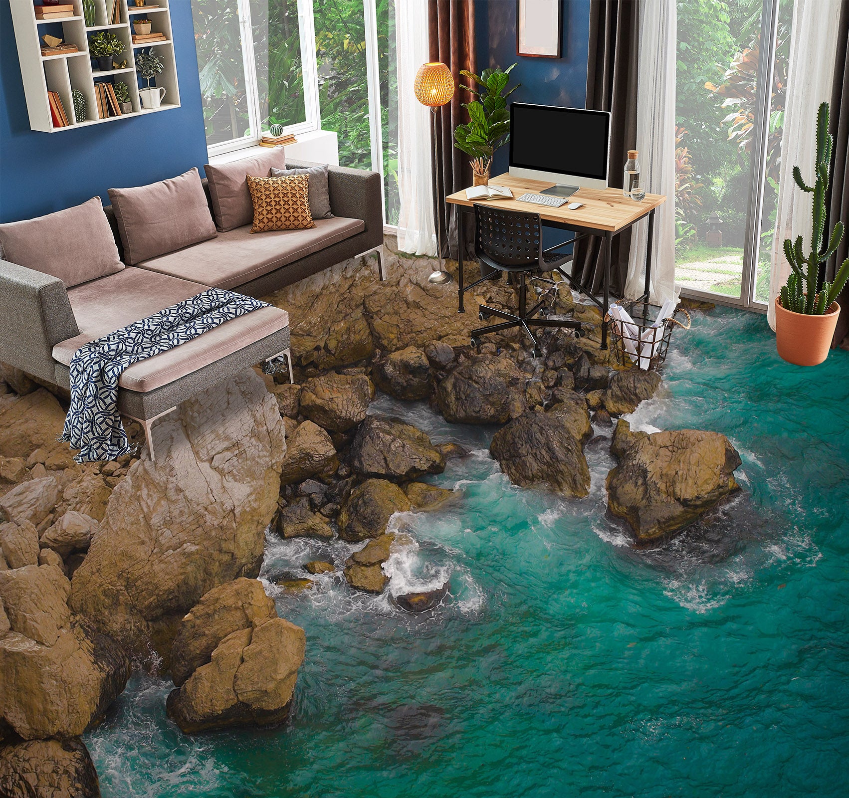 3D Memory Coast 1443 Floor Mural  Wallpaper Murals Self-Adhesive Removable Print Epoxy