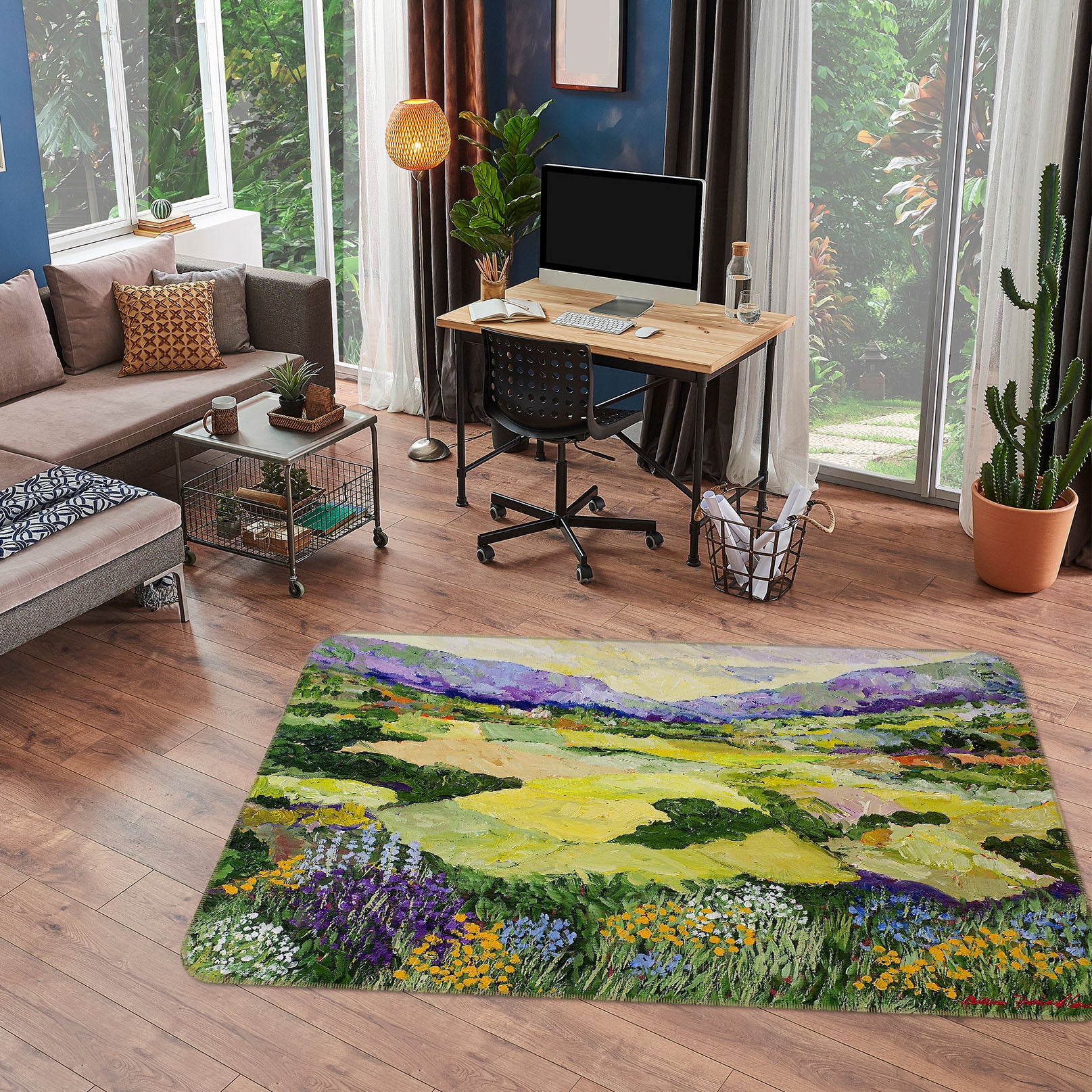 3D Golden Field 1041 Allan P. Friedlander Rug Non Slip Rug Mat