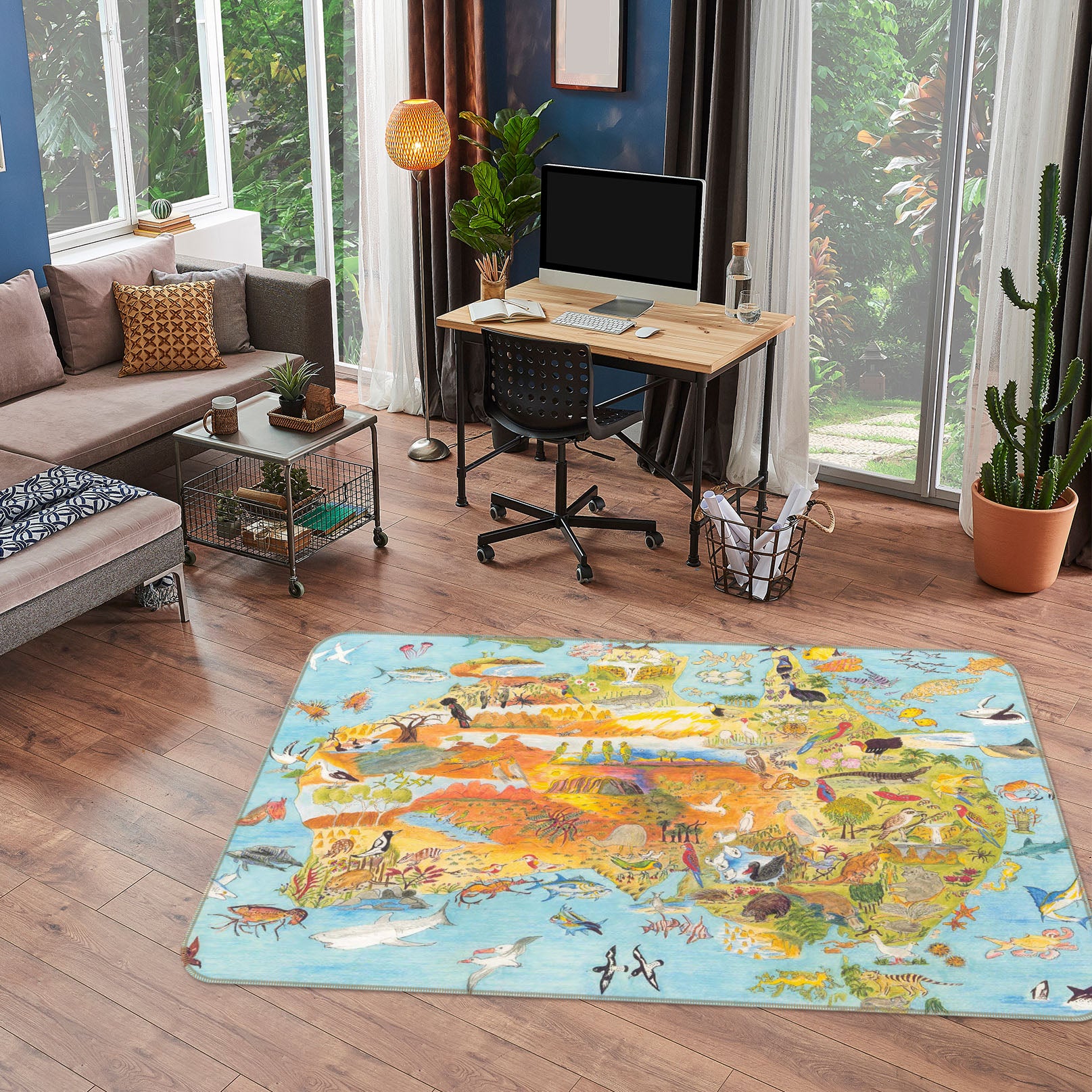 3D Forest Animals 1051 Michael Sewell Rug Non Slip Rug Mat