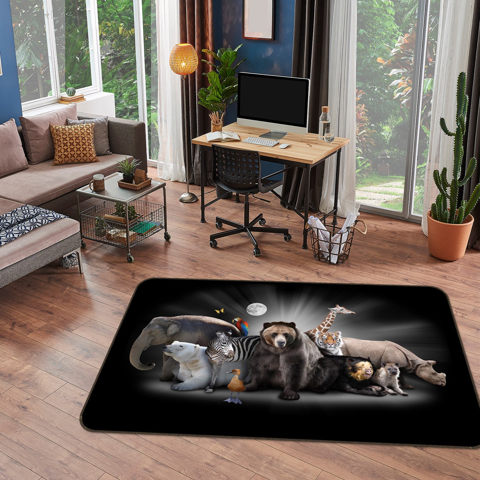 3D Elephant Bear 011 Animal Non Slip Rug Mat