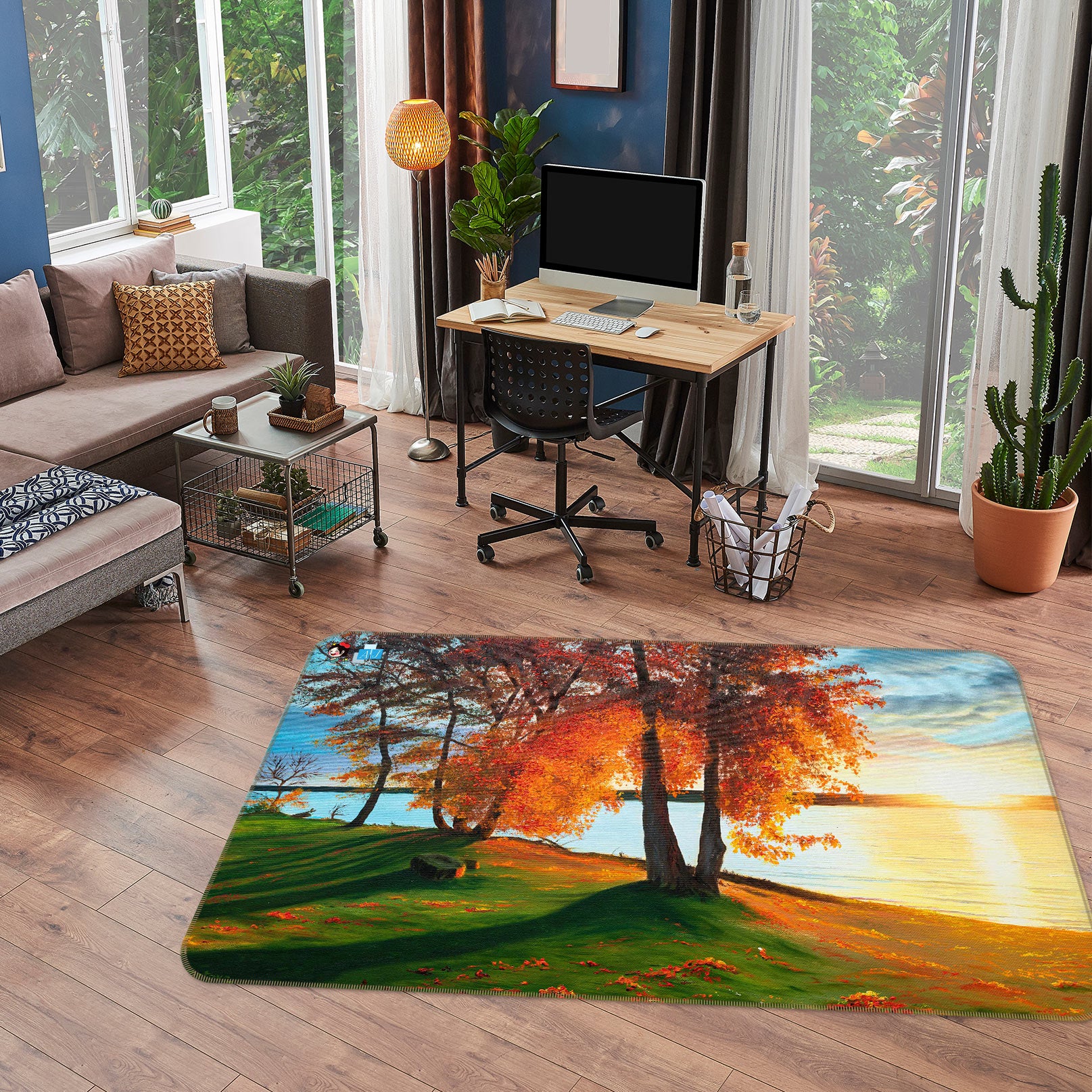3D Meadow Tree 1882 Marina Zotova Rug Non Slip Rug Mat
