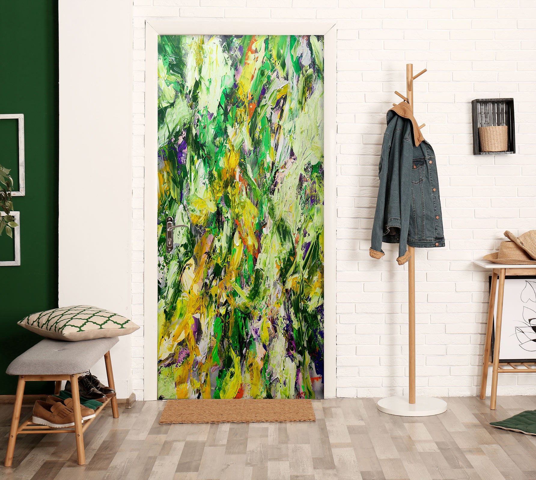 3D Green Paint Pattern 93187 Allan P. Friedlander Door Mural
